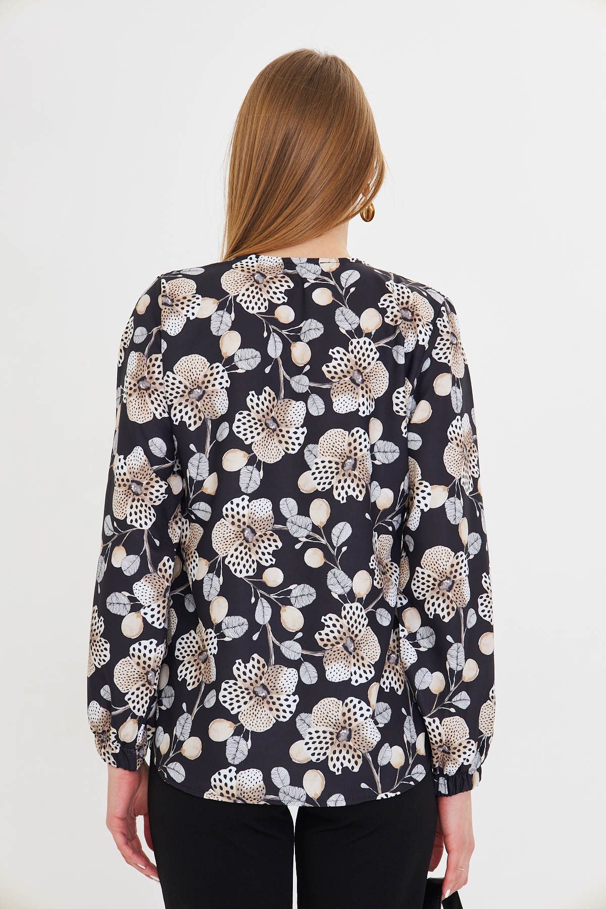 Female Beige Sleeves with rubber patterned shirt ARM-25Y001014