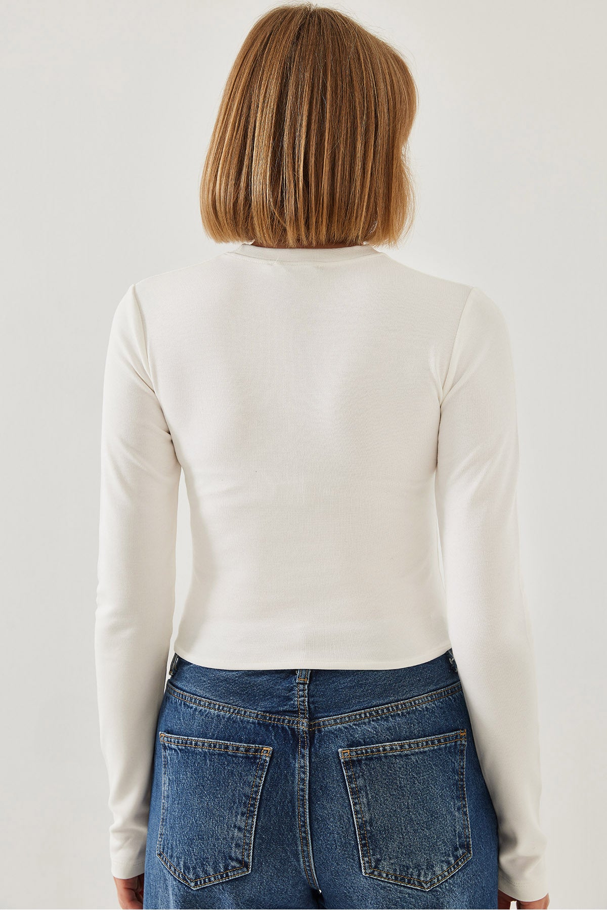 Women's Button Patterned Asymmetrical Cut Blouse 60351209