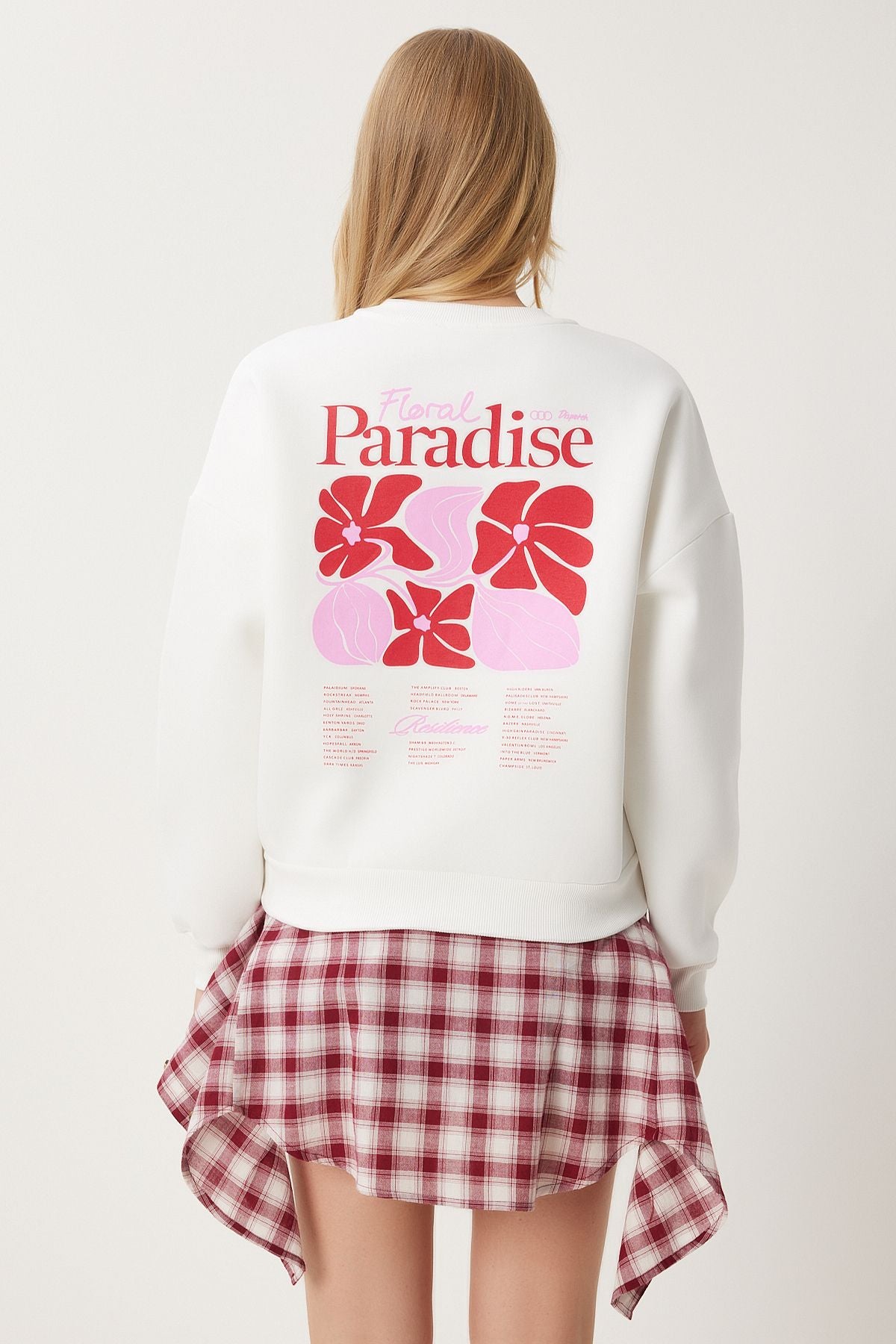 Woman Ecru Printed Shadon Knitting Sweatshirt BF00099
