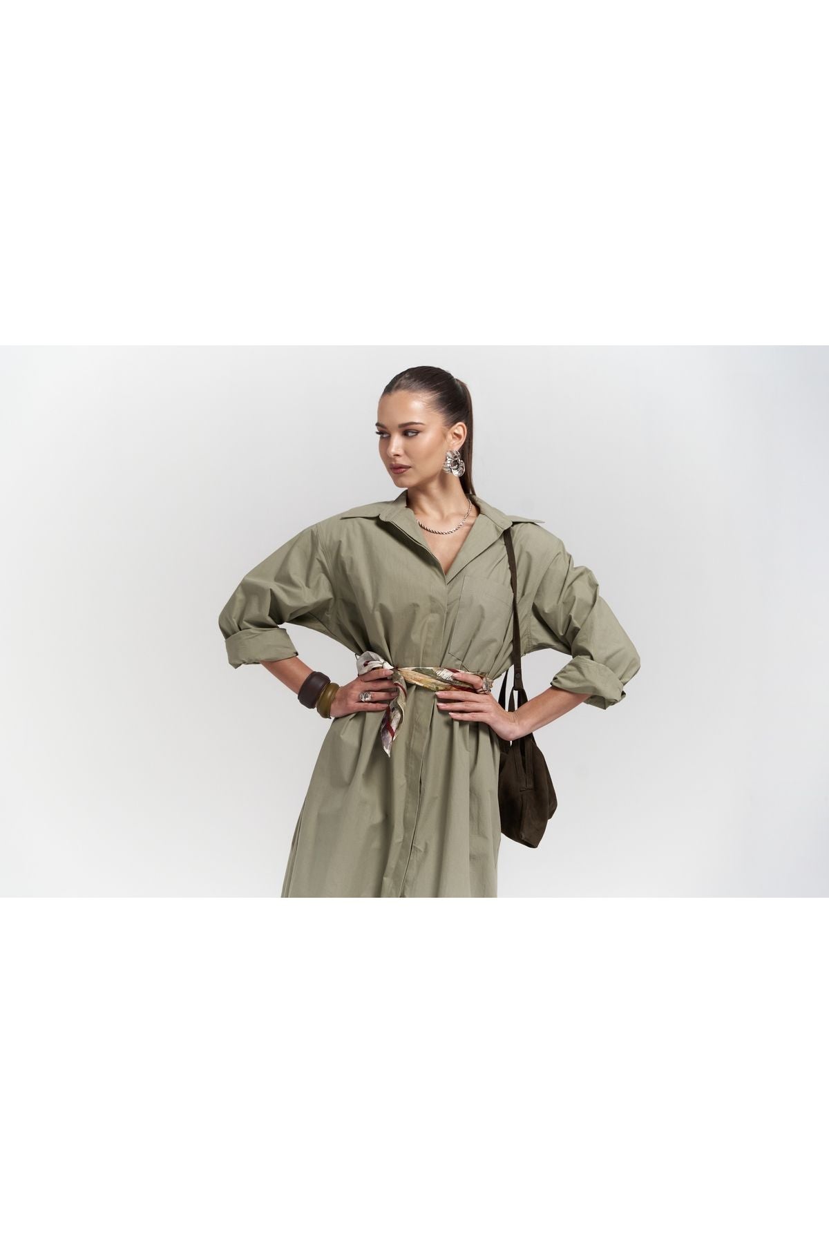 BELSAY TREENCOTOTO KHAKI DRESS