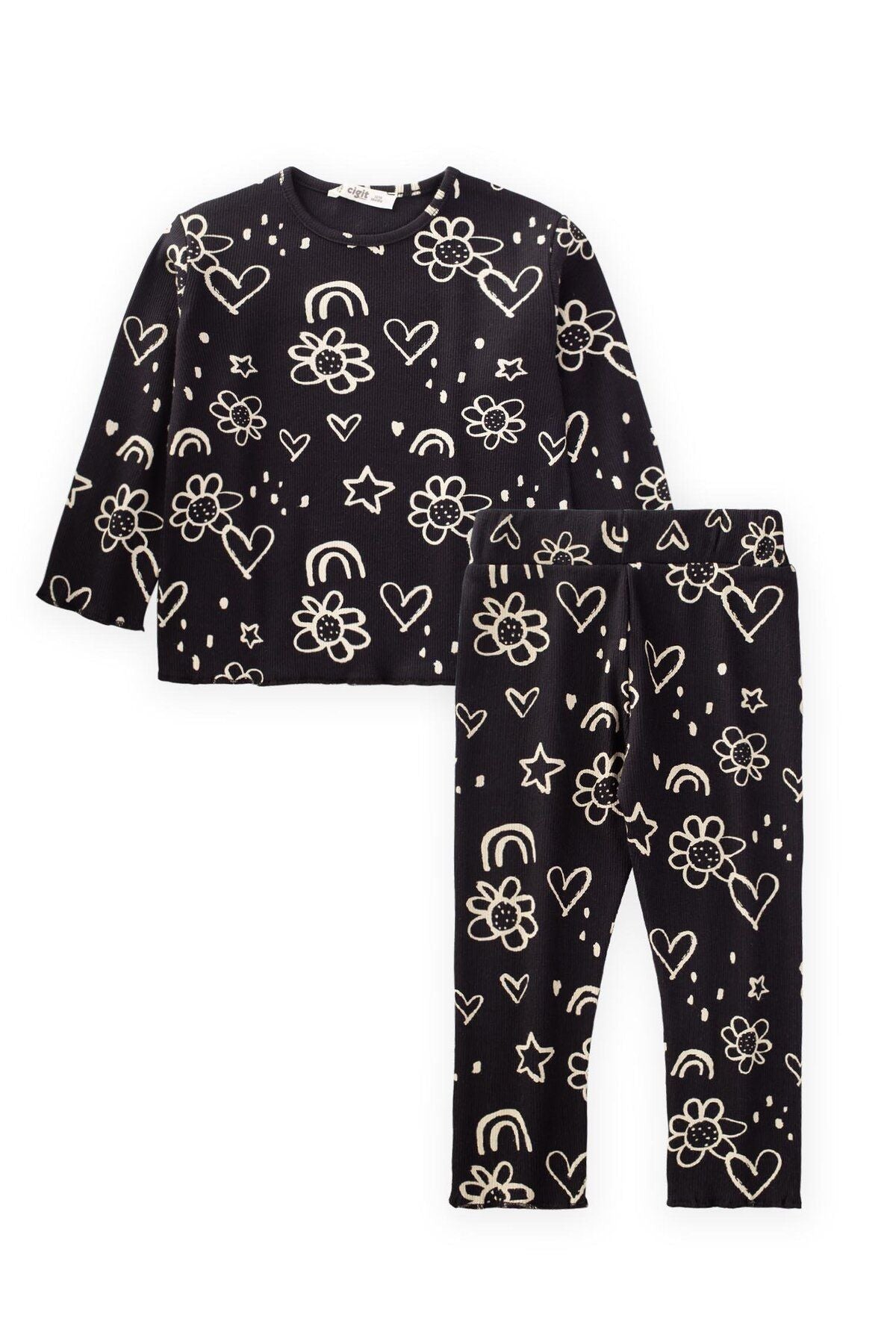 Patterned seasonal wick girl team 1-8 years black black