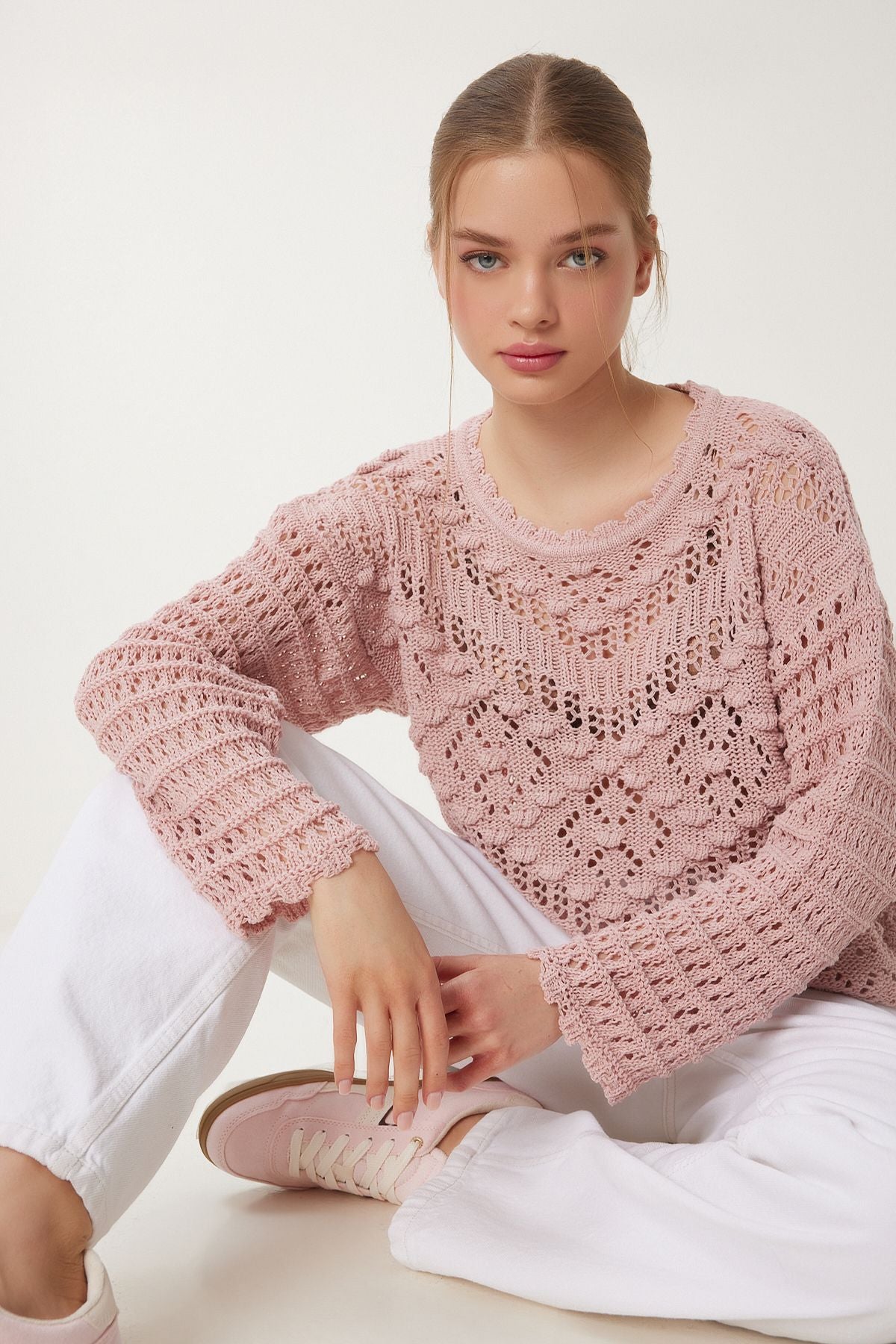 Woman Powder Katak Yaka Summer Offer Knitwear Kazakh MW00107