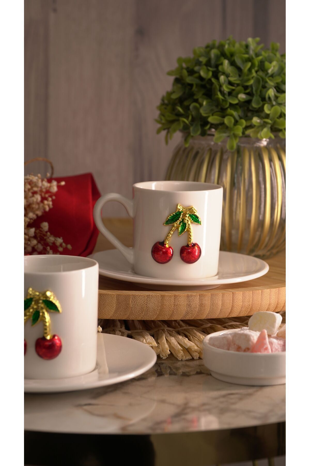 4 Piece 2 Person Porcelain Coffee Cup Cup Set