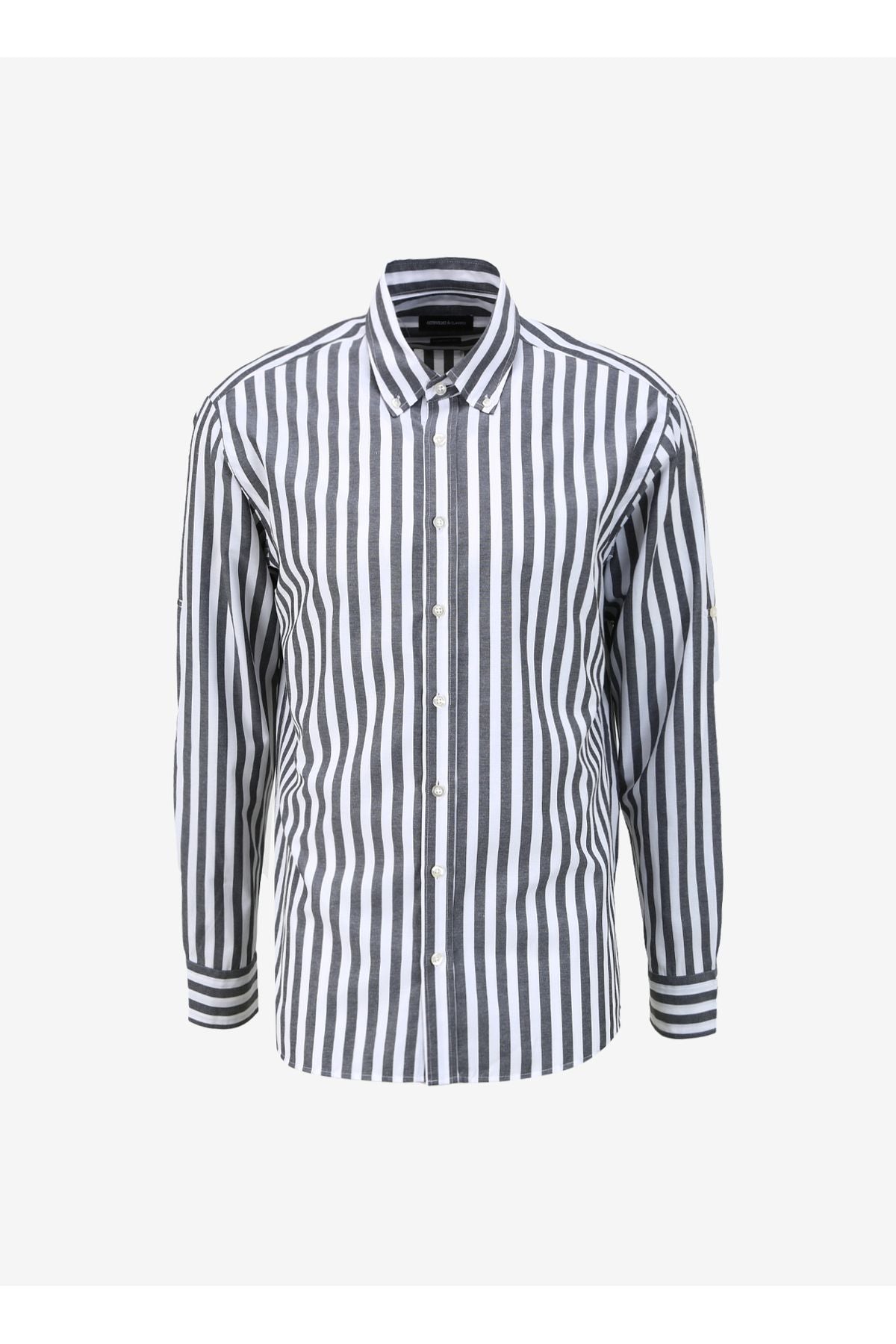 Altınyıldız Classics Black - White Men's Shirt 4a2024200047