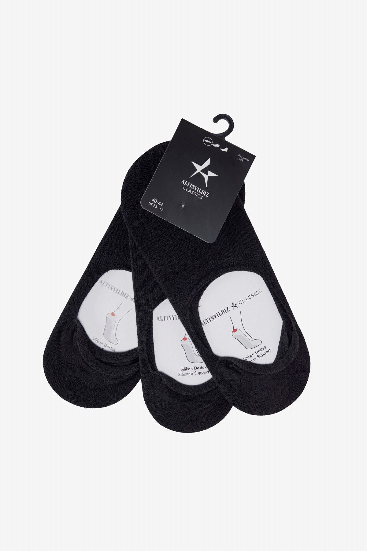 Men's Black Silicone Supported 3 -Package Package Flat Shoes