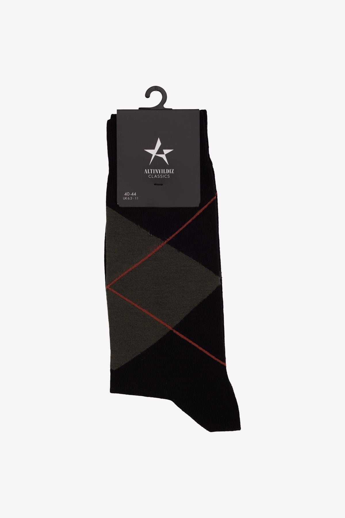 Men's Black-Haki Patterned Bambulu Society Socks