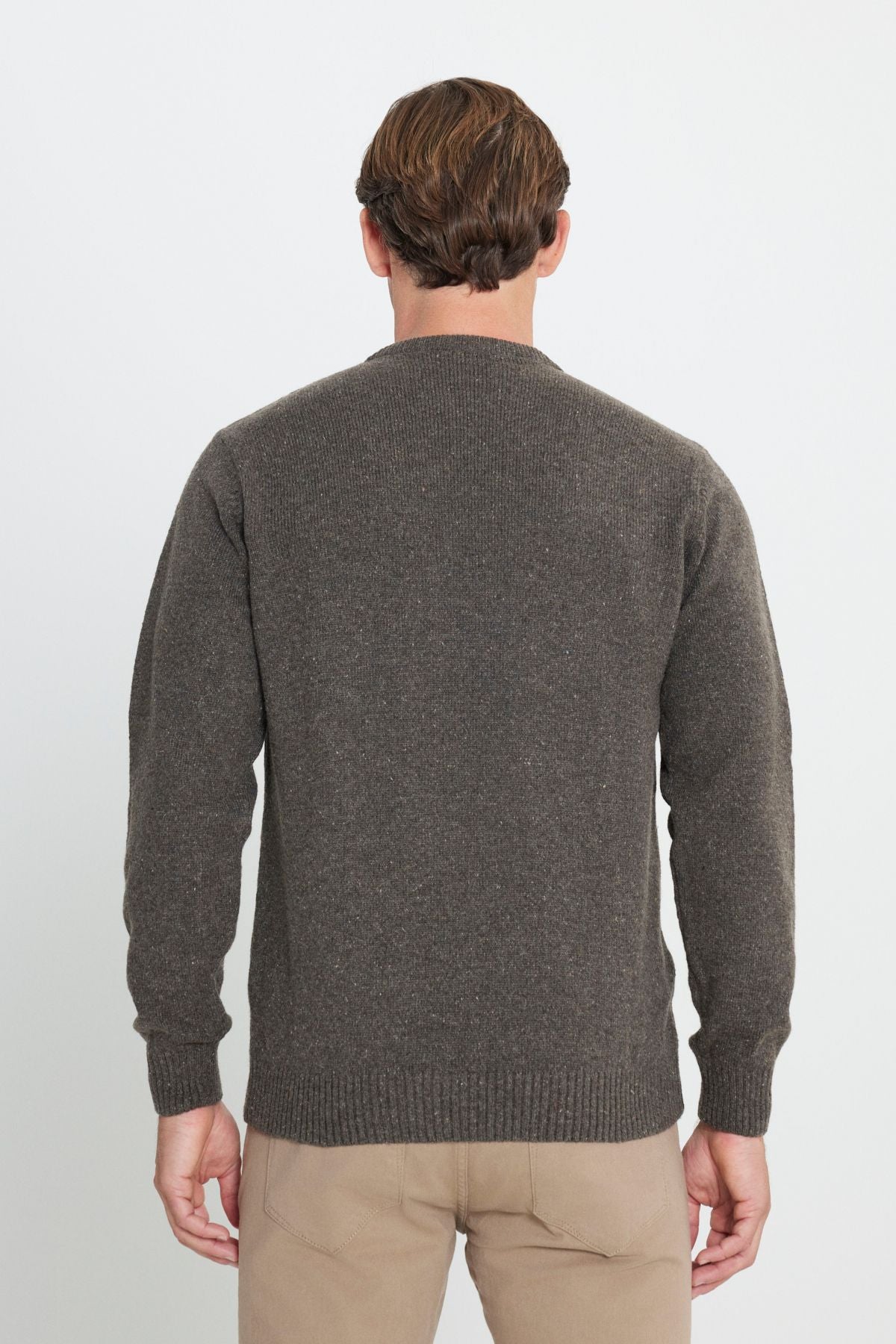 Men's Brown Standard Fit Normal Normal Cut Bike Yaka Jacquari Knitwear Sweater