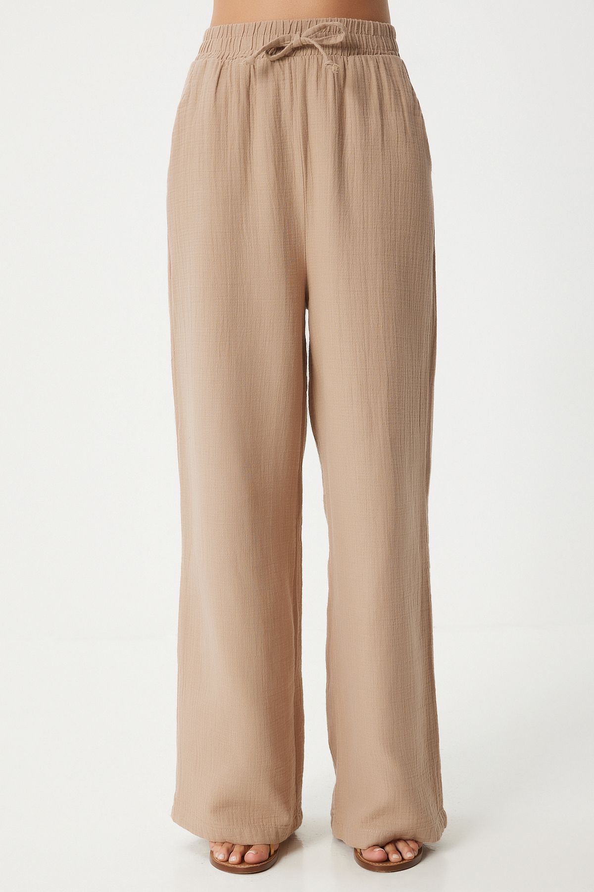 Female Biscuit Muslin Palazzo Pants MX00160