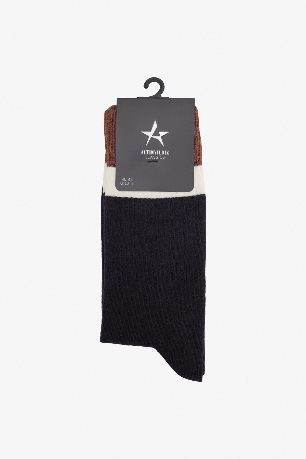 Men's black-brown patterned bambulu socket socks
