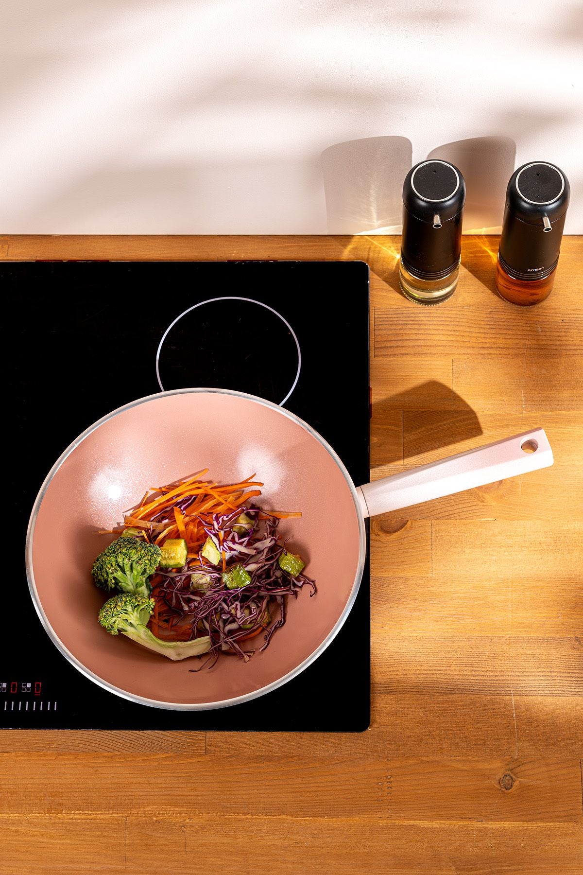 Swiss Crystal Wok Tava Pembe 28 cm