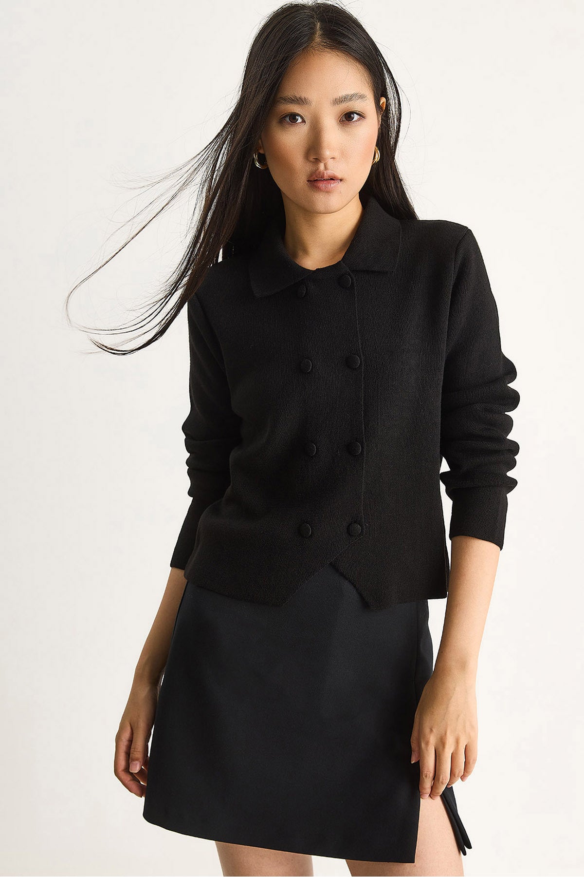 Women's Double Breasted Cardigan with Double Button Detail 20247590