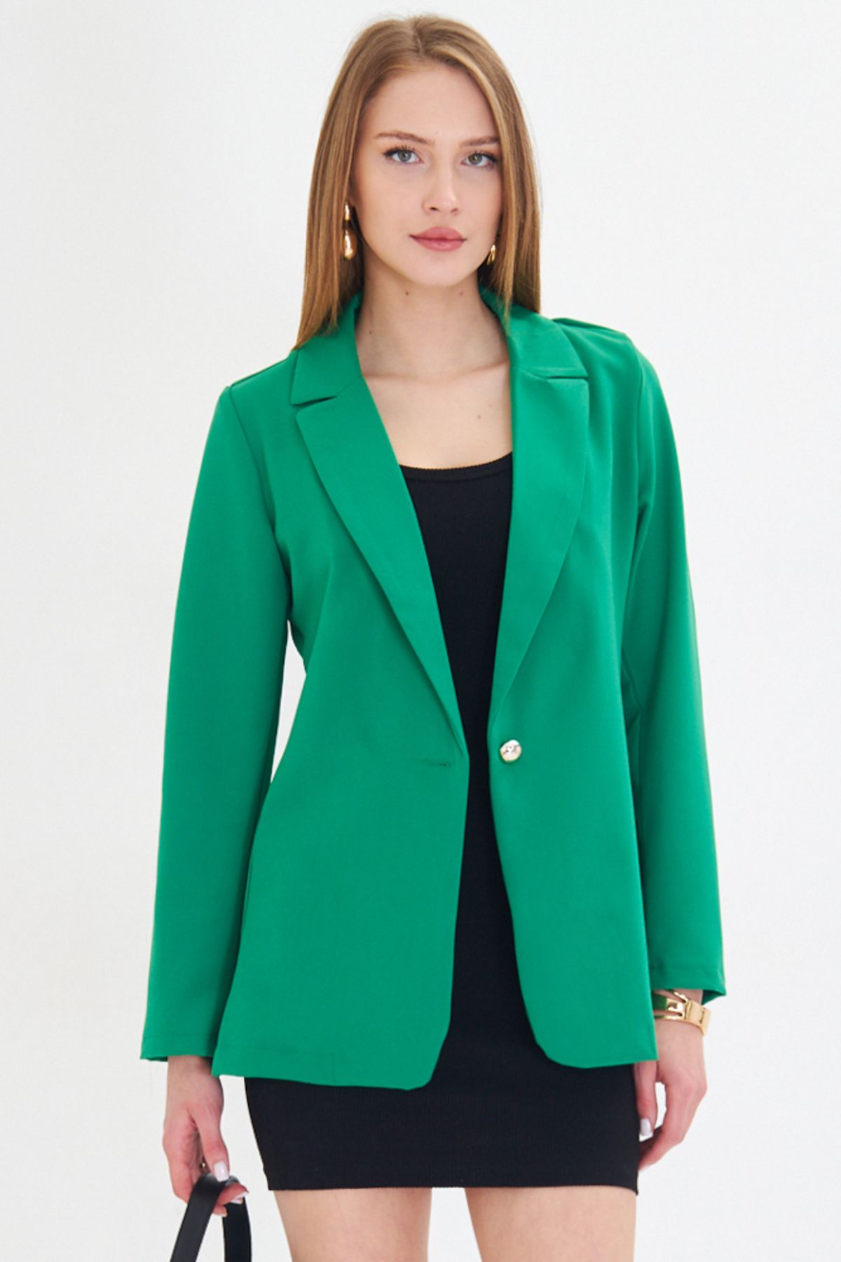 Female Green Single Button Jacket ARM-23Y001047