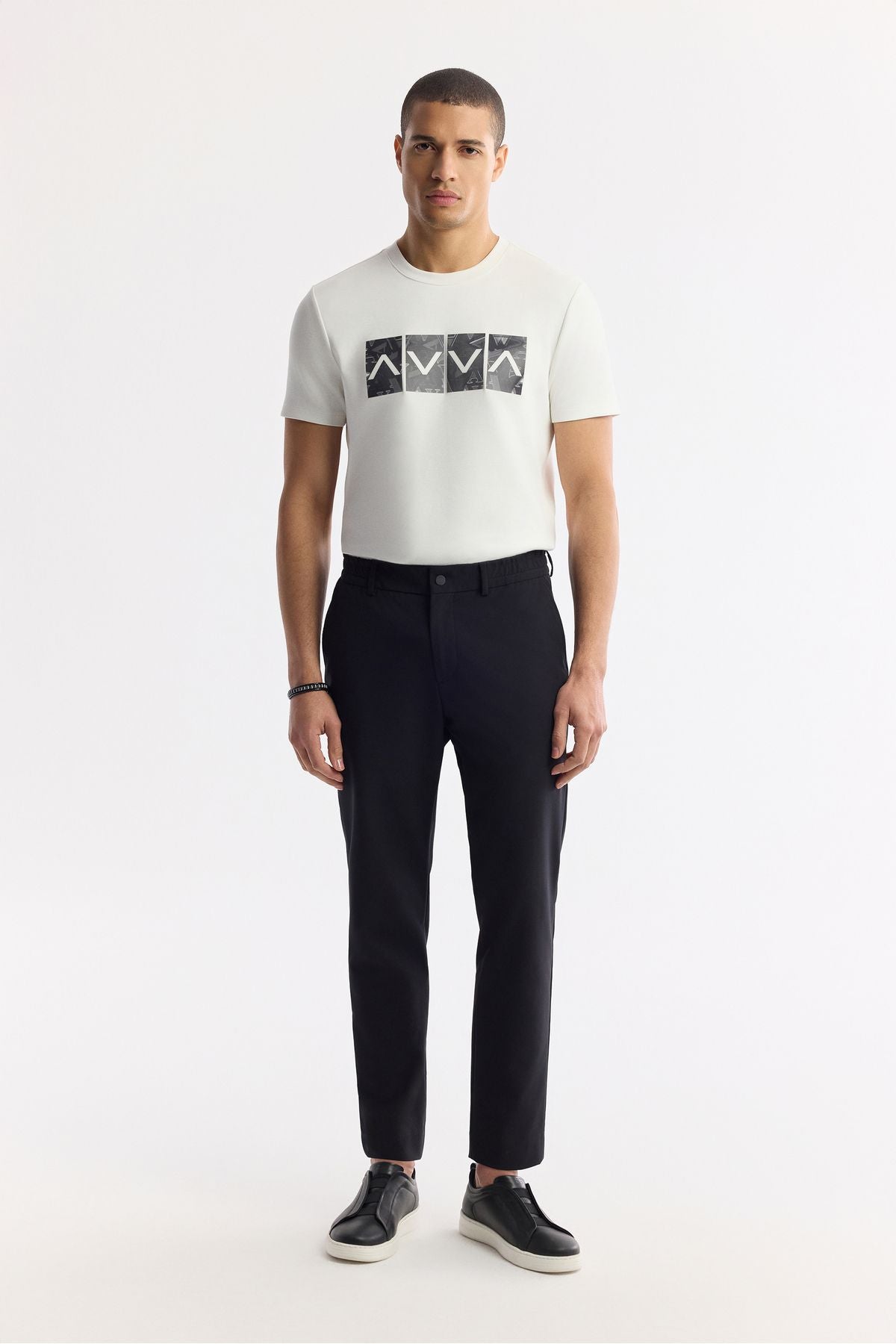Men's Black Side Teknik Fabric Nora Slim Fit Pants A51y3077