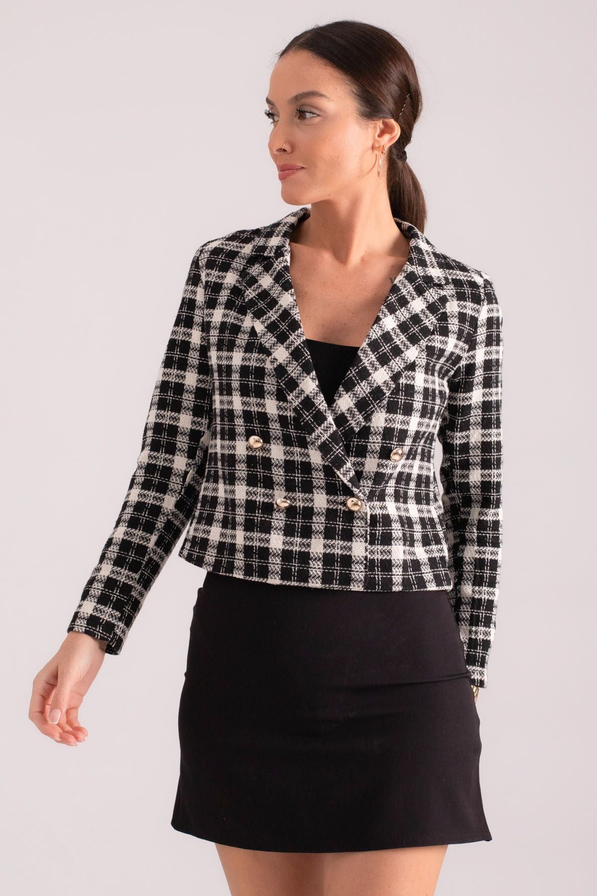 WOMEN'S BLACK-WHEEL CRABLE BRAVIT TÜVİT CROP JACKET