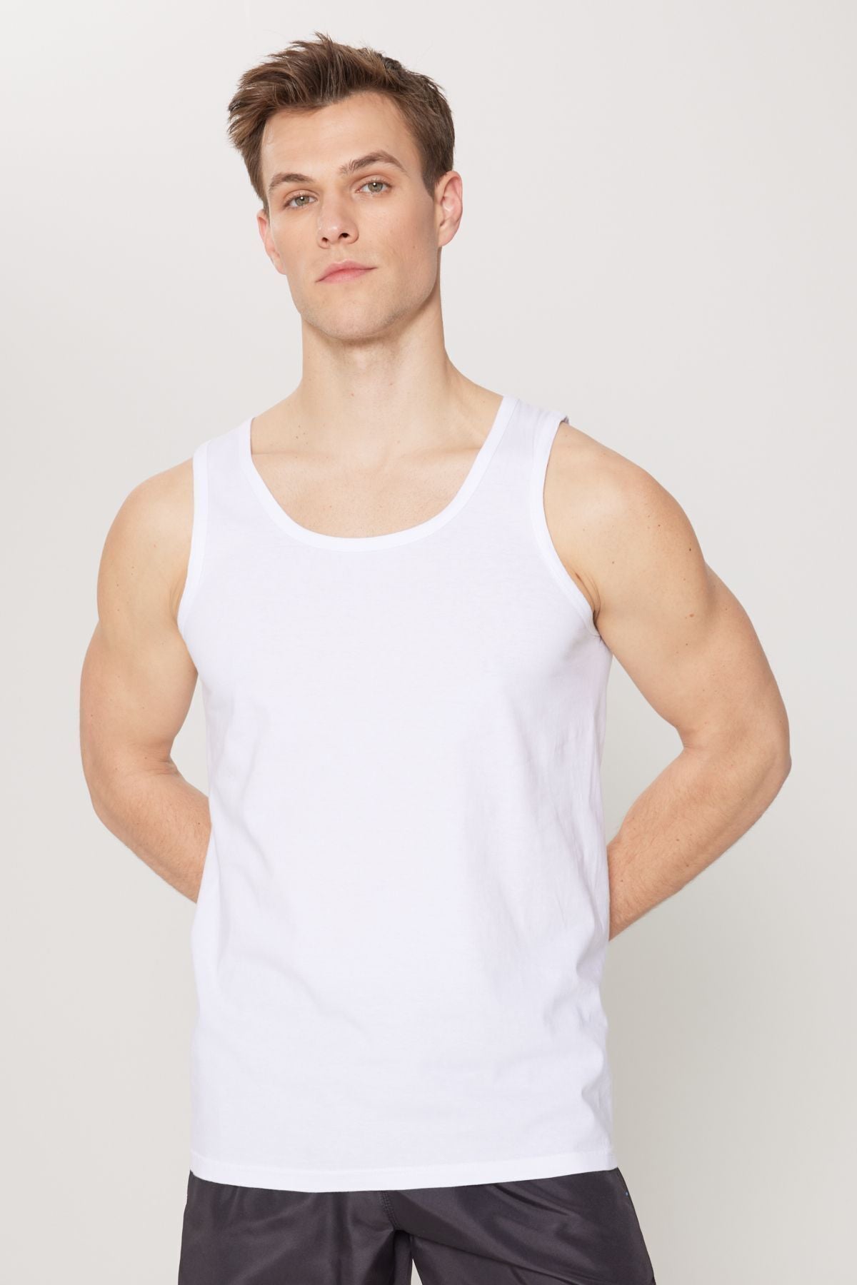 Men's white sweat 100 %cotton 2 athlete pack standard fit normal cut