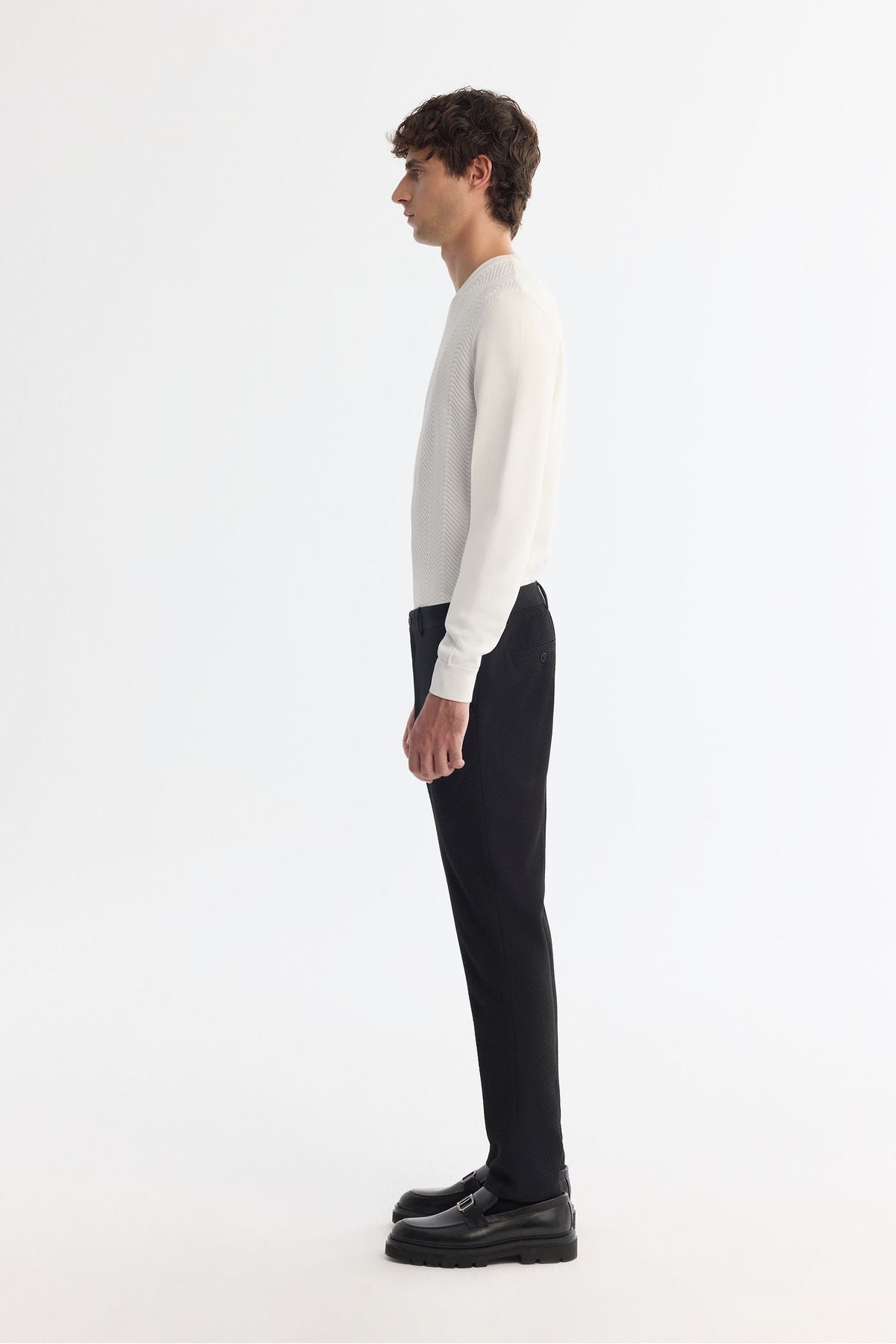 Men's Black Side Cep Tissue Bi-Stretch Suit Suit Pants A42Y3211