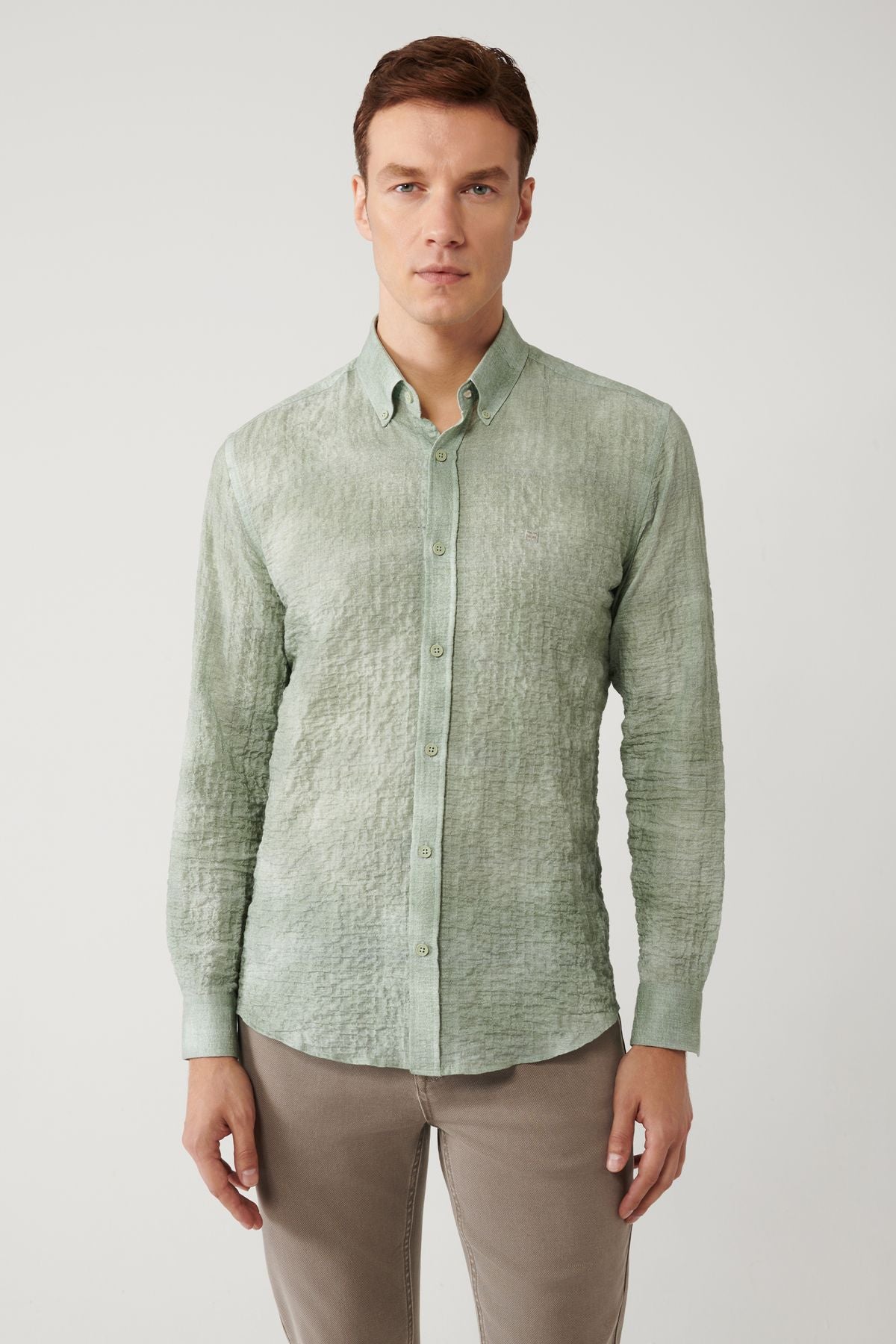 Men's Green British British Cotton Waithful Shirt A41y2157