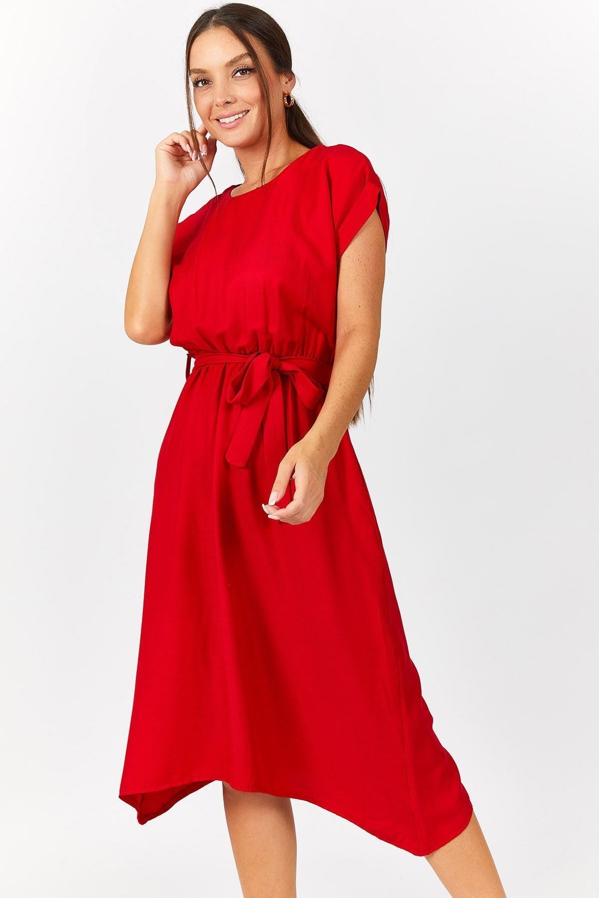 WOMEN'S RED WALL TIPTED DRESS ARM-18Y001120