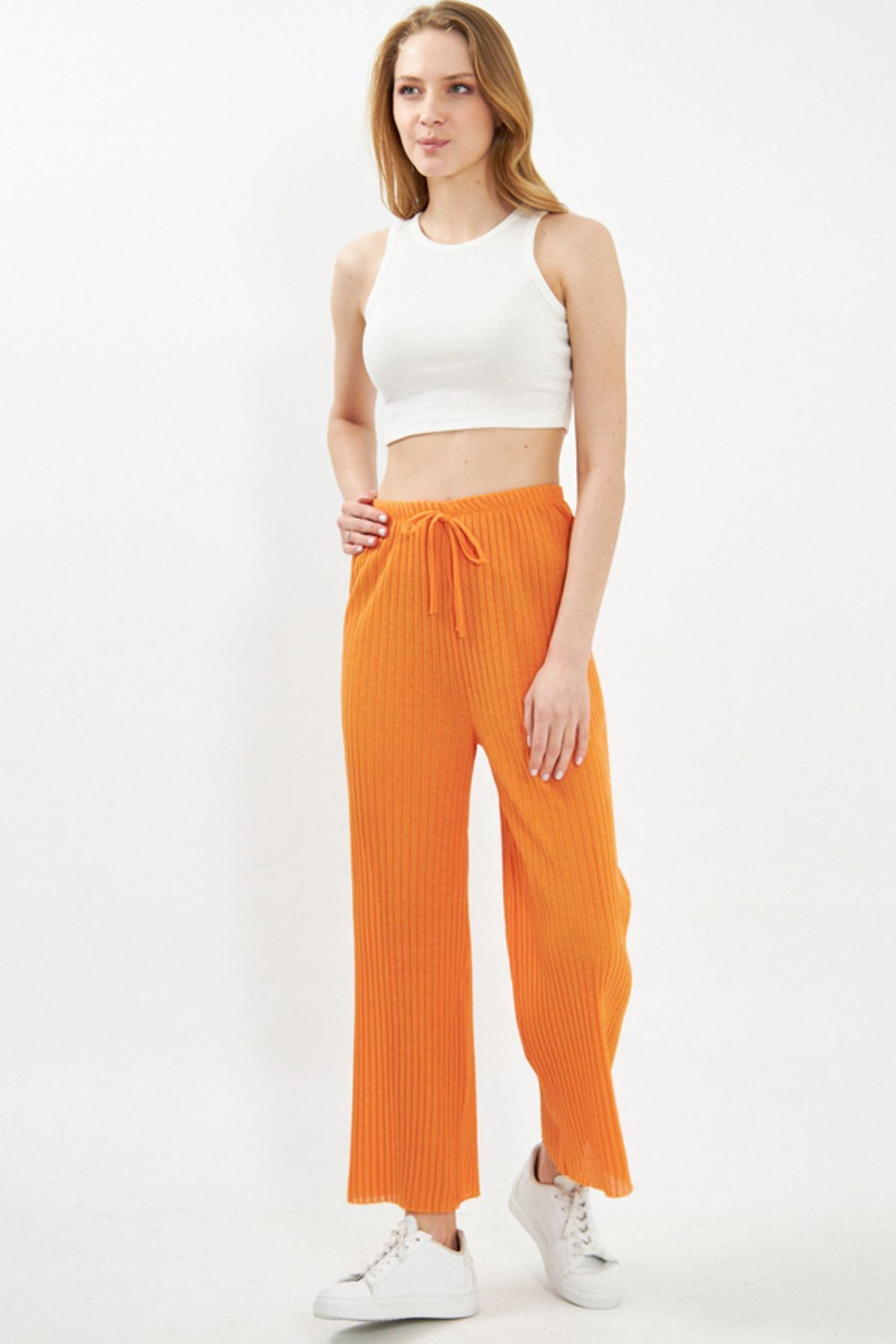 Women's Orange Waist Rugged Triko Pants ARM-22K105002