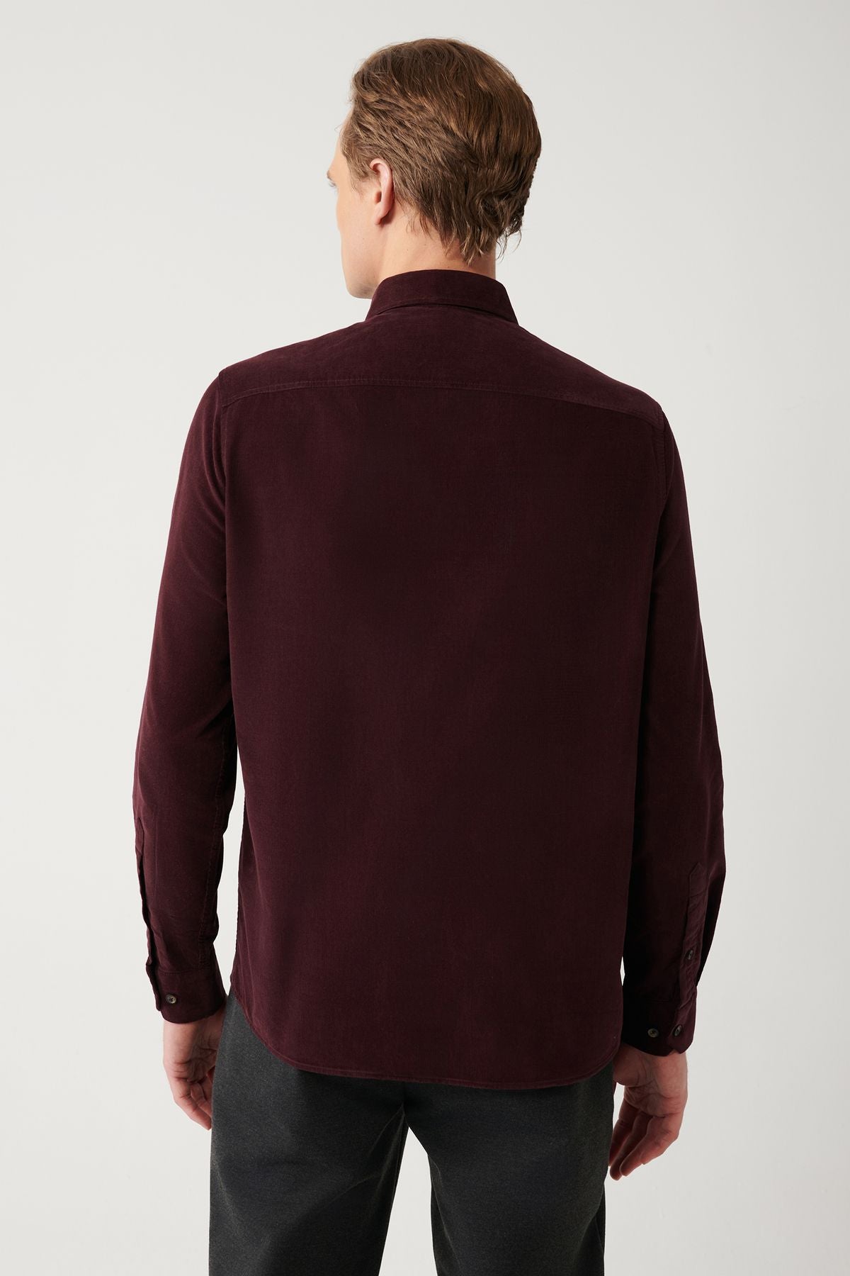 Men's Bordeaux Wick Velvet 100 %Cotton Shirt B002032