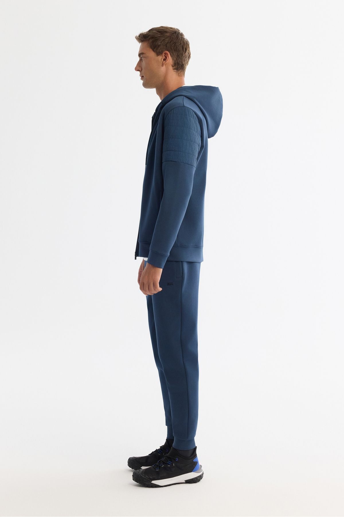 Men's Indigo Waist Waist Laccked Printed Elastan Tracksuit Six A42Y3410