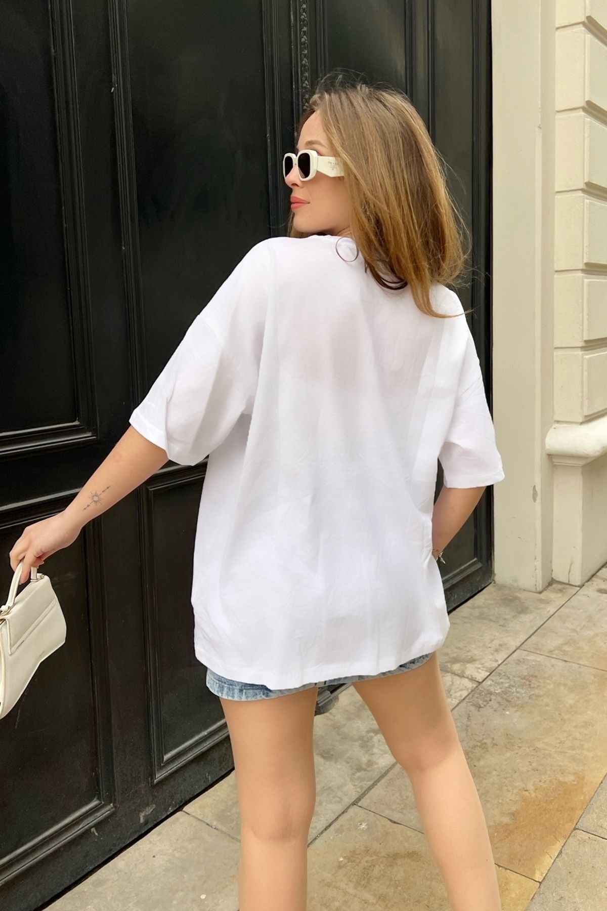 Female Bead Handcrafted Combed Combed Tshirt 60211012