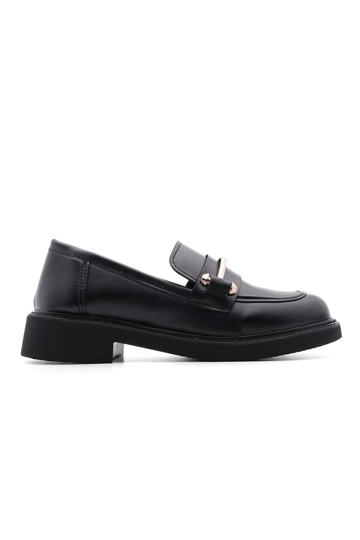 Woman Loafer Makosen Casual Bokalı Daily Shoes Forye Black