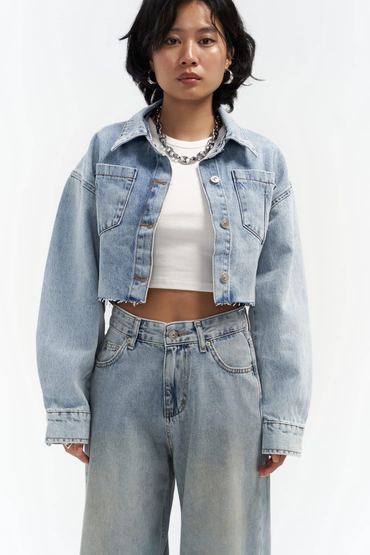 Darcey Light Blue Short Jean Jacket