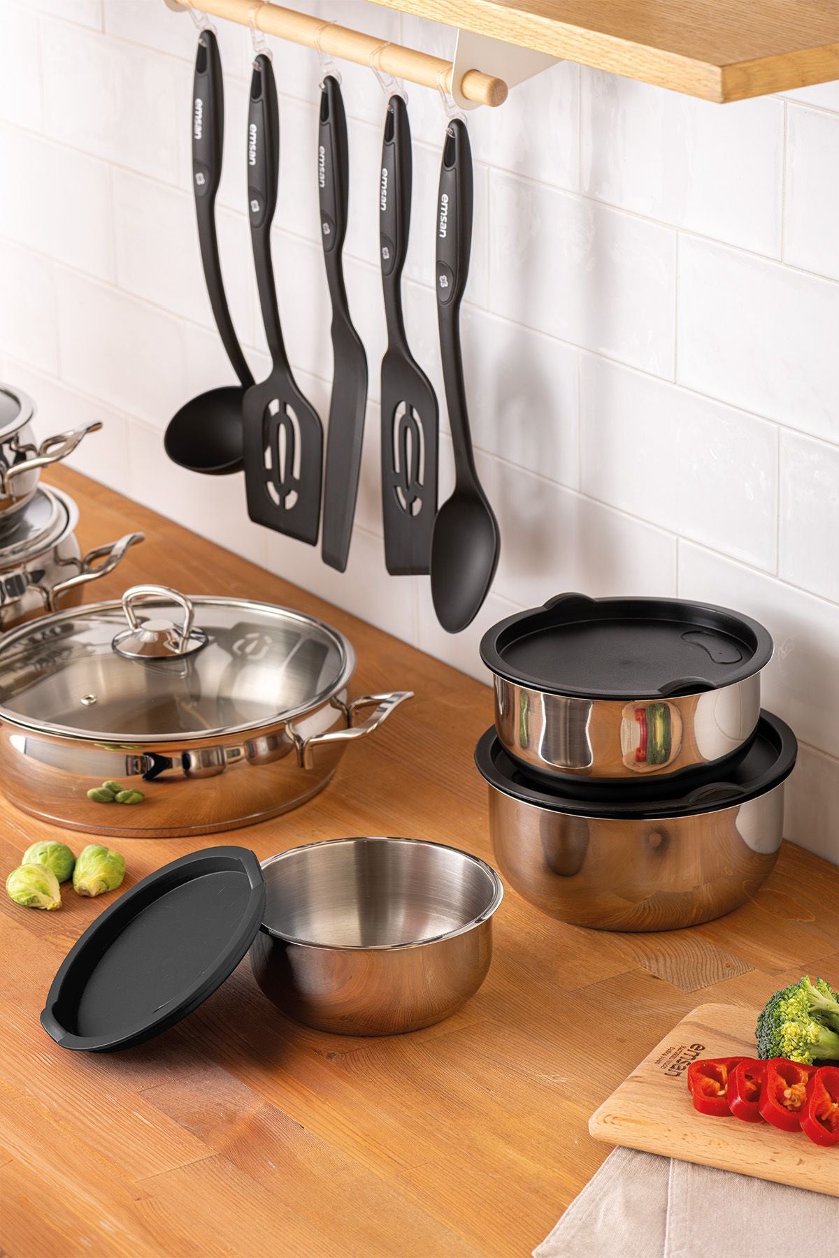Mix Mix Cook 17 Piece Service Material Steel Cookware Set