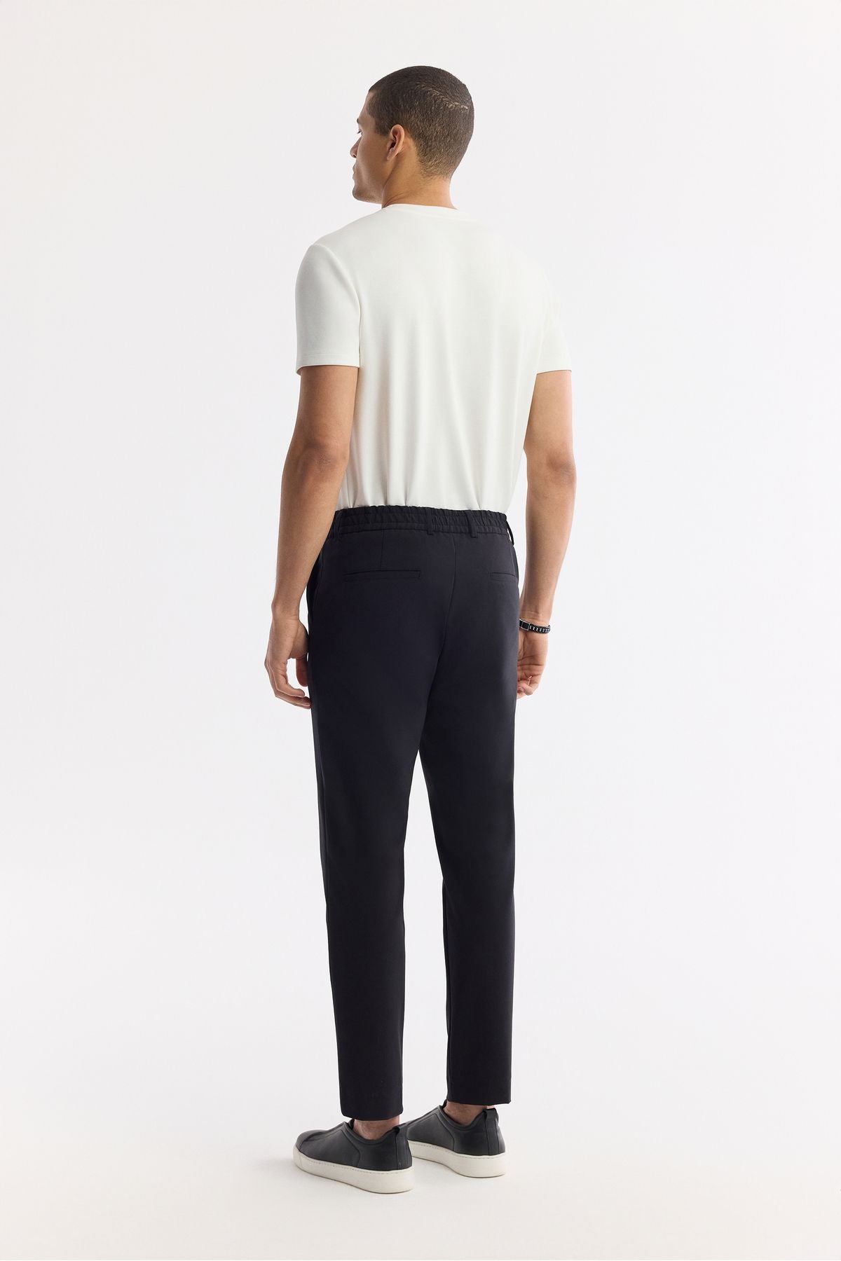 Men's Black Side Teknik Fabric Nora Slim Fit Pants A51y3077