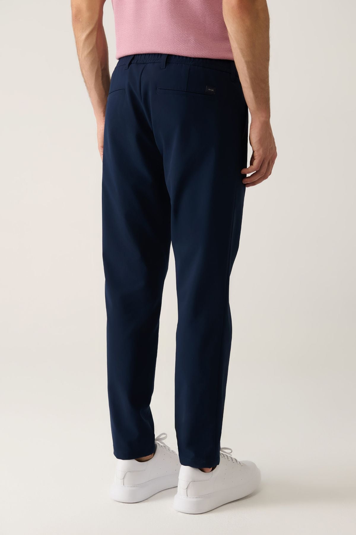 Men's navy blue waist tire 360 degrees flexible technical fabric pants A41y3077