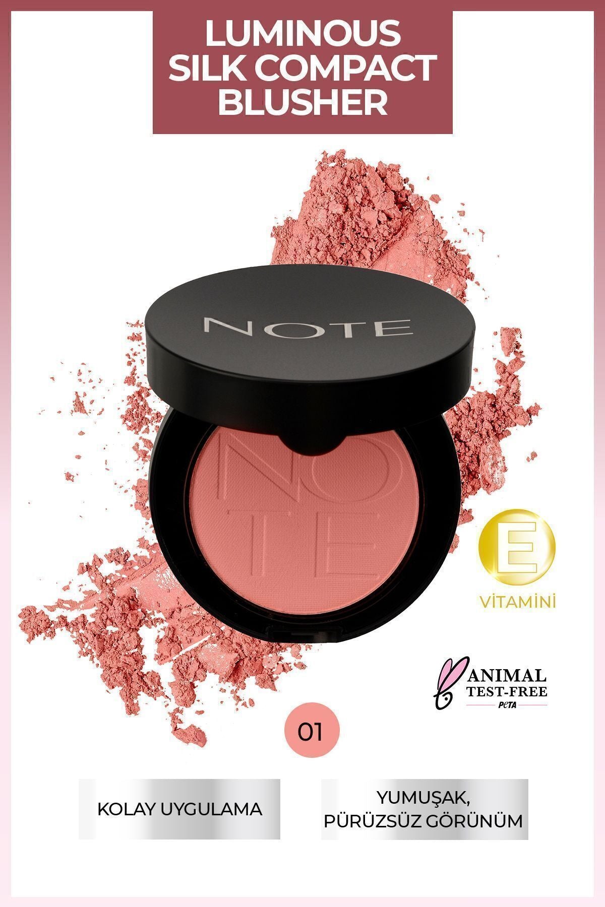 Luminous Silk Compact Blusher Toz Allık - 01 Pinky Beach