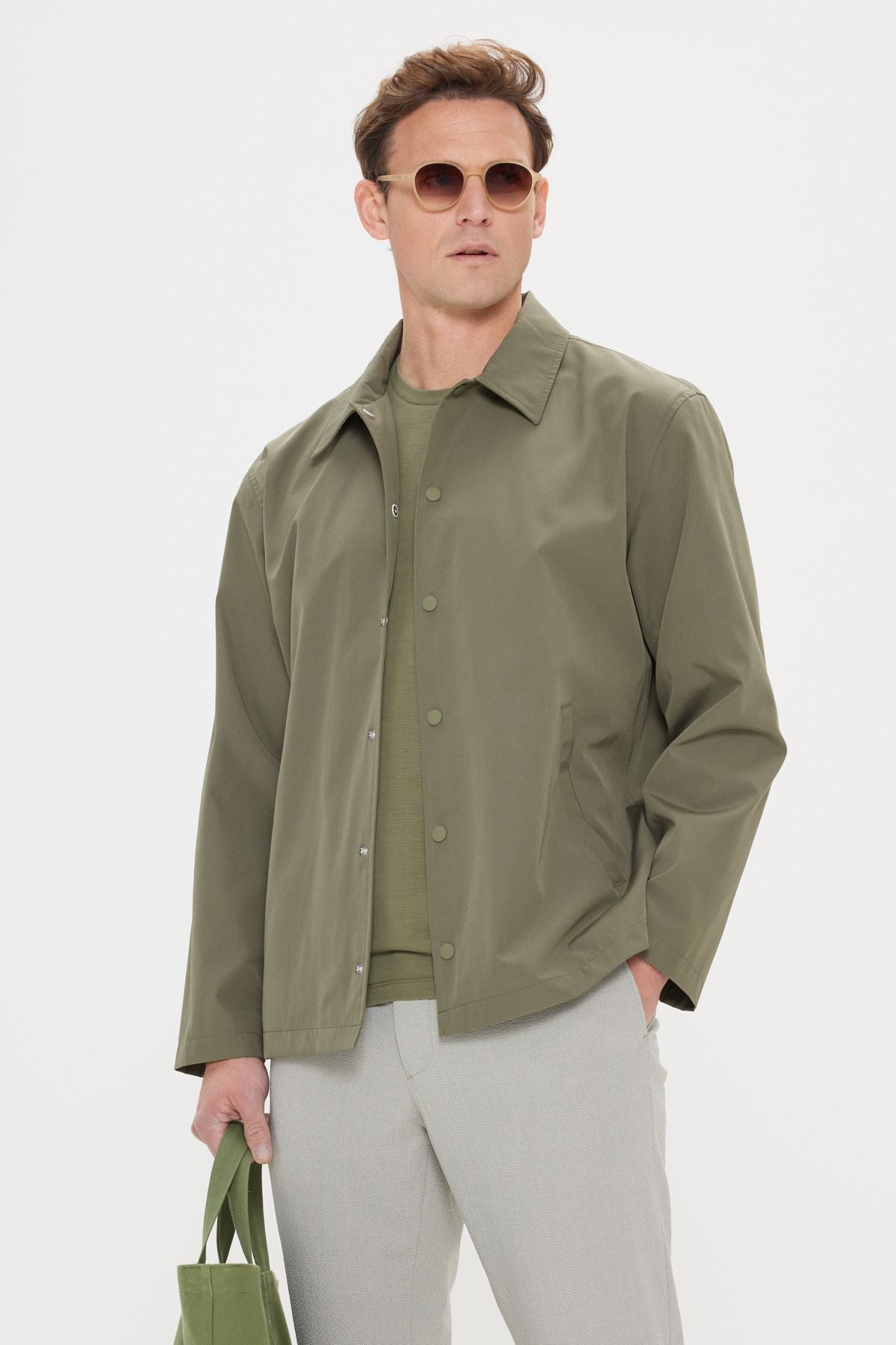 Men's Khaki Standard Fit Normal Cutting Shirt Caple Capital Coat