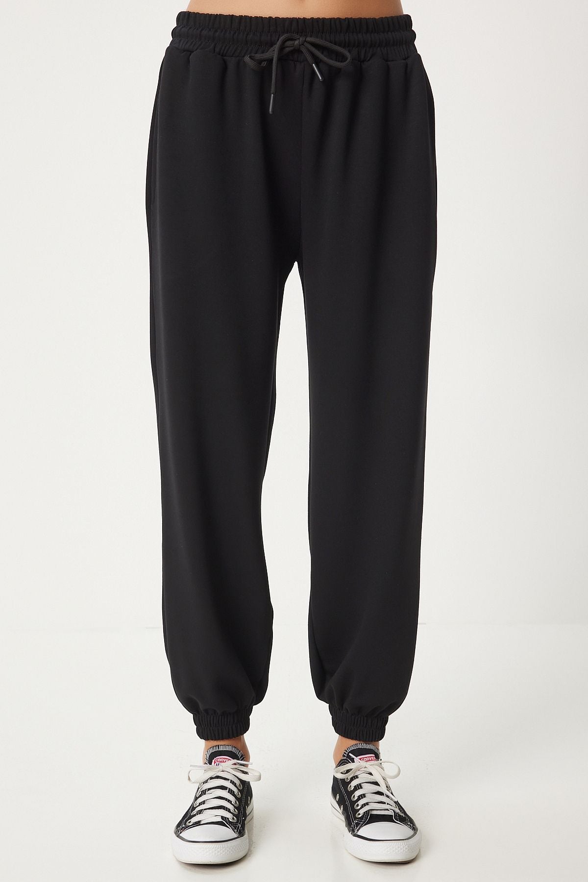 WOMEN'S Black Modal Mixed Jogger Service Six EN00617