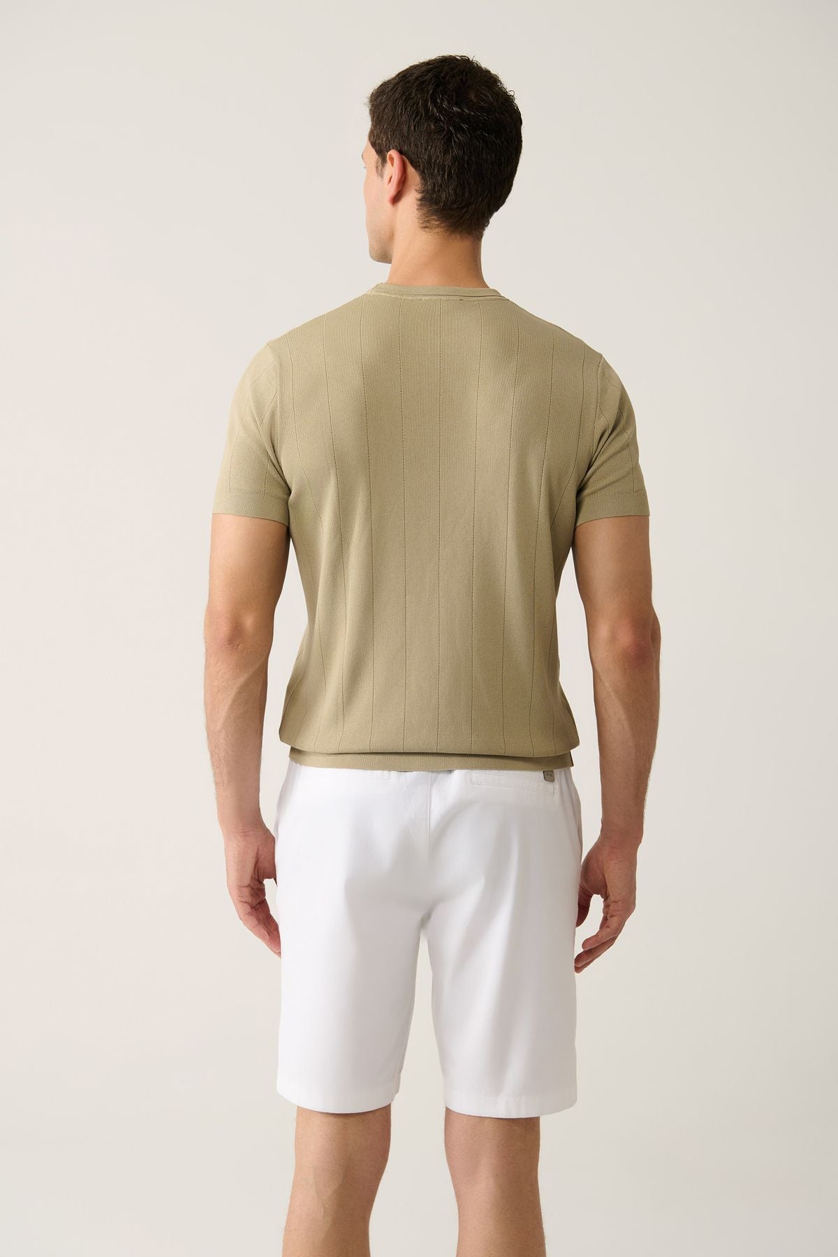 Men's Mink Bicycle Collar Agur Triko T-Shirt A41Y5058