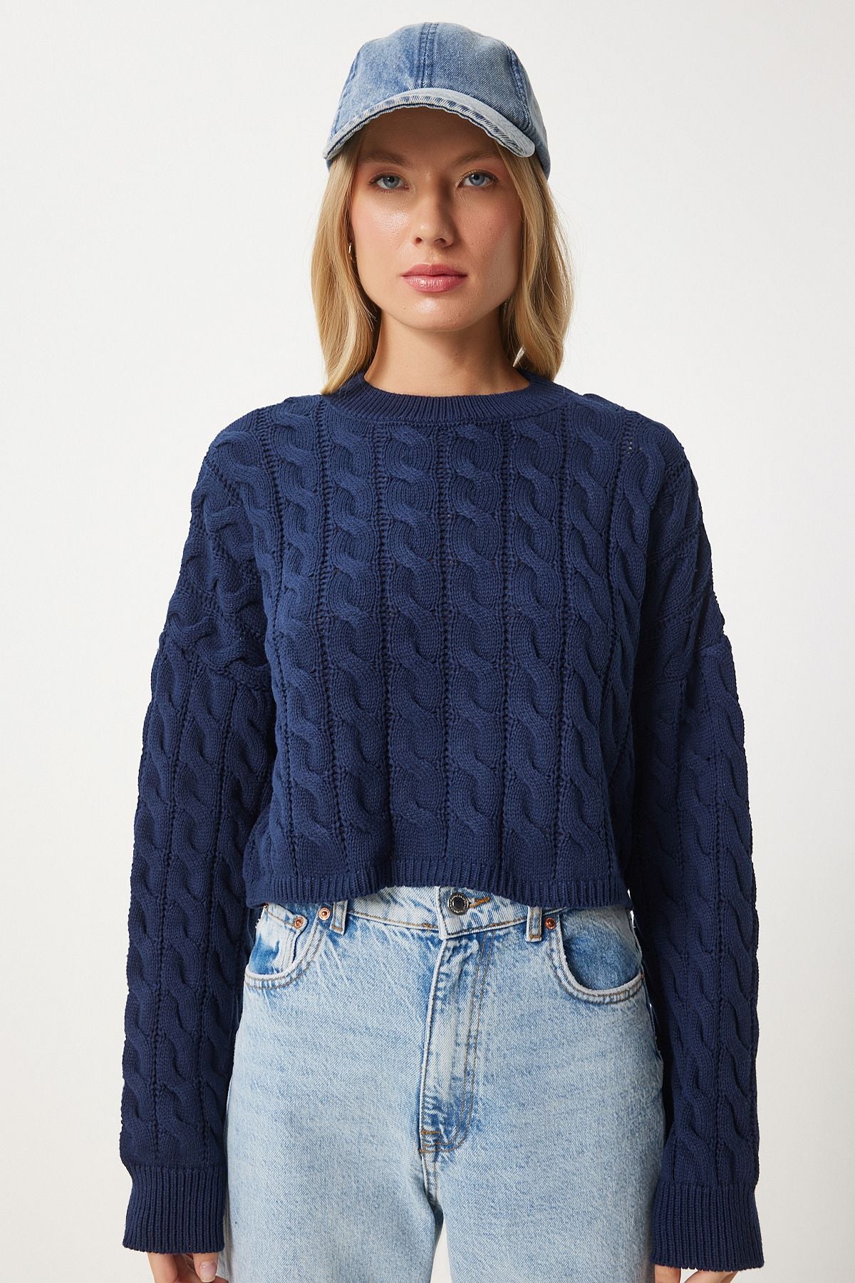 Women's Navy Bike Bike Knit Motif knitwear sweater MX00169
