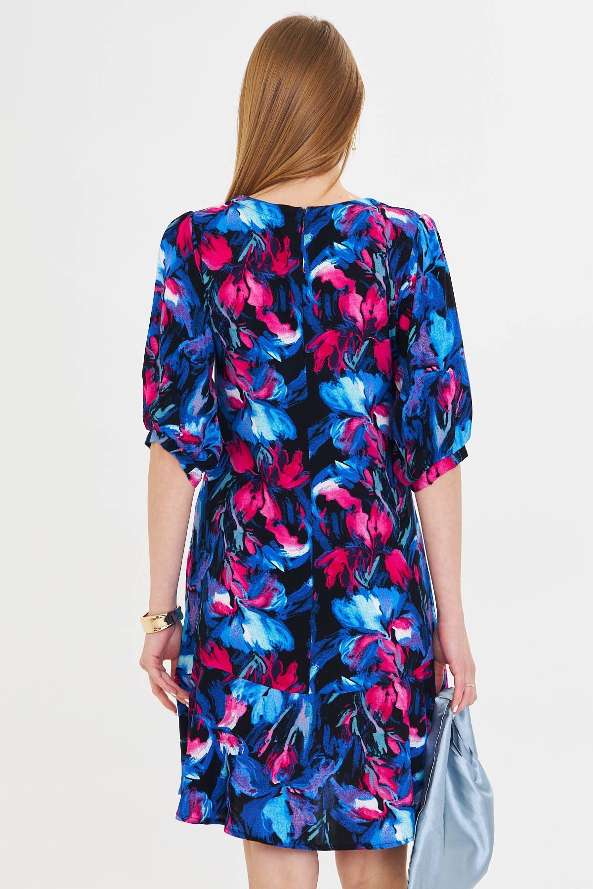 Female Saks Zero Collar Quarter Sleeve Skirt Volan Dress ARM-25Y001007
