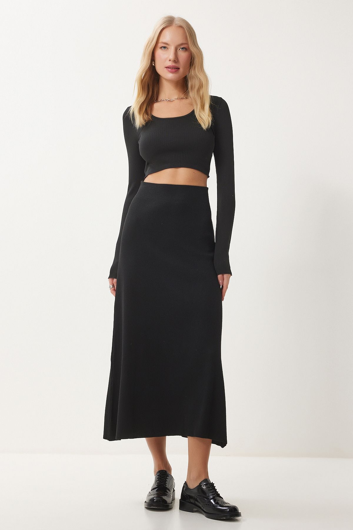 Female Black Wick Triko Skirt PN00082