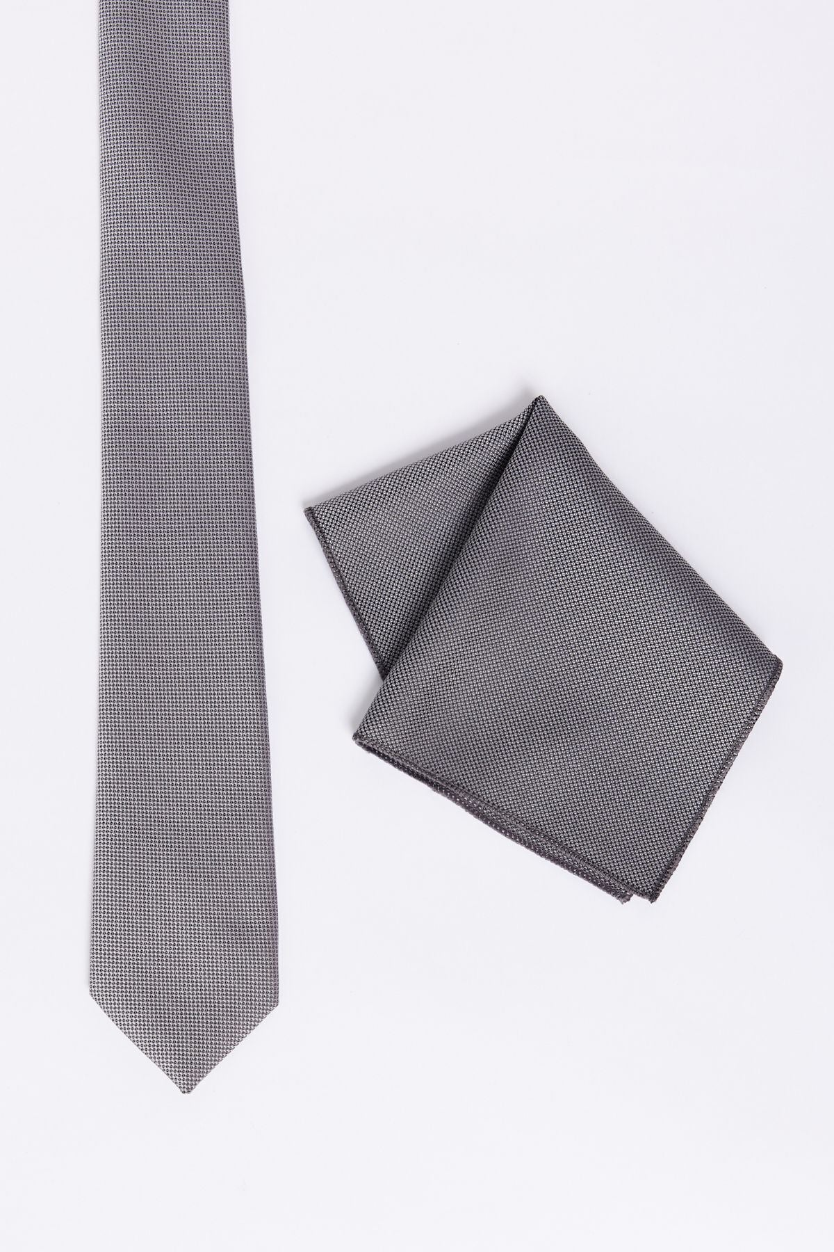 Men's gray pattern -free tie