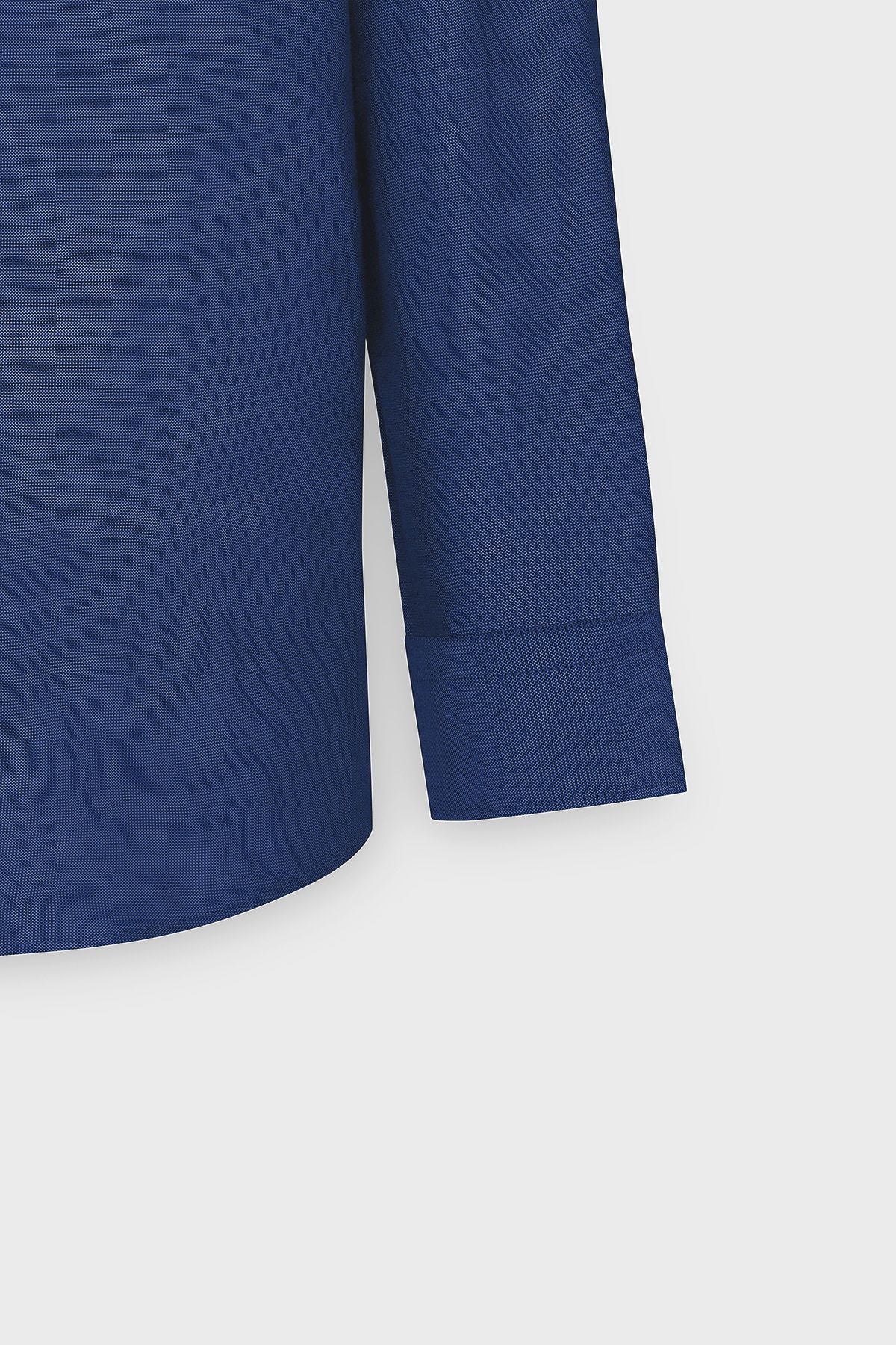 Men's Oxford Dark Navy Blue button with easy -to -ironing cotton slim fit narrow cut shirt
