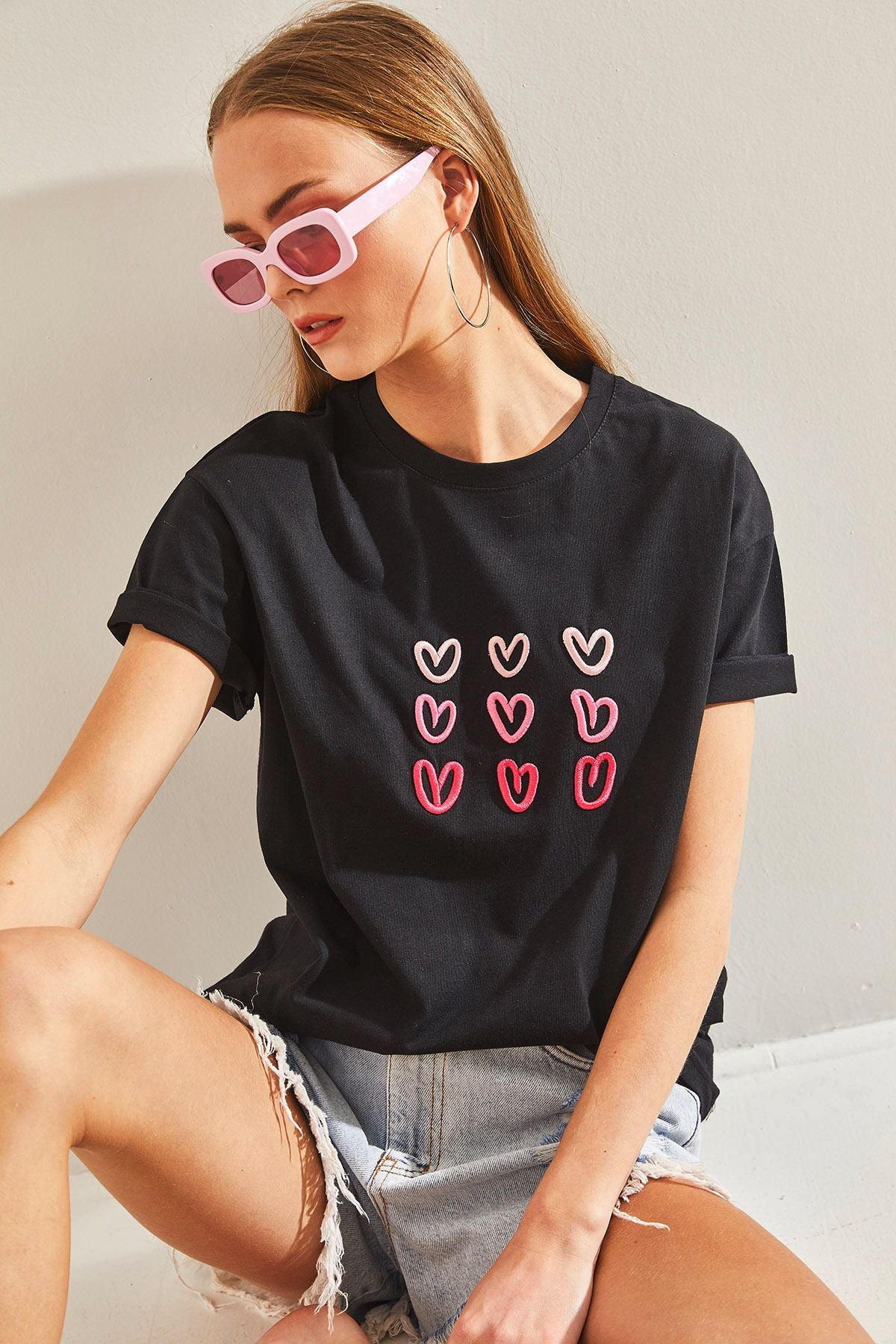 Women's Heart Printed Tshirt