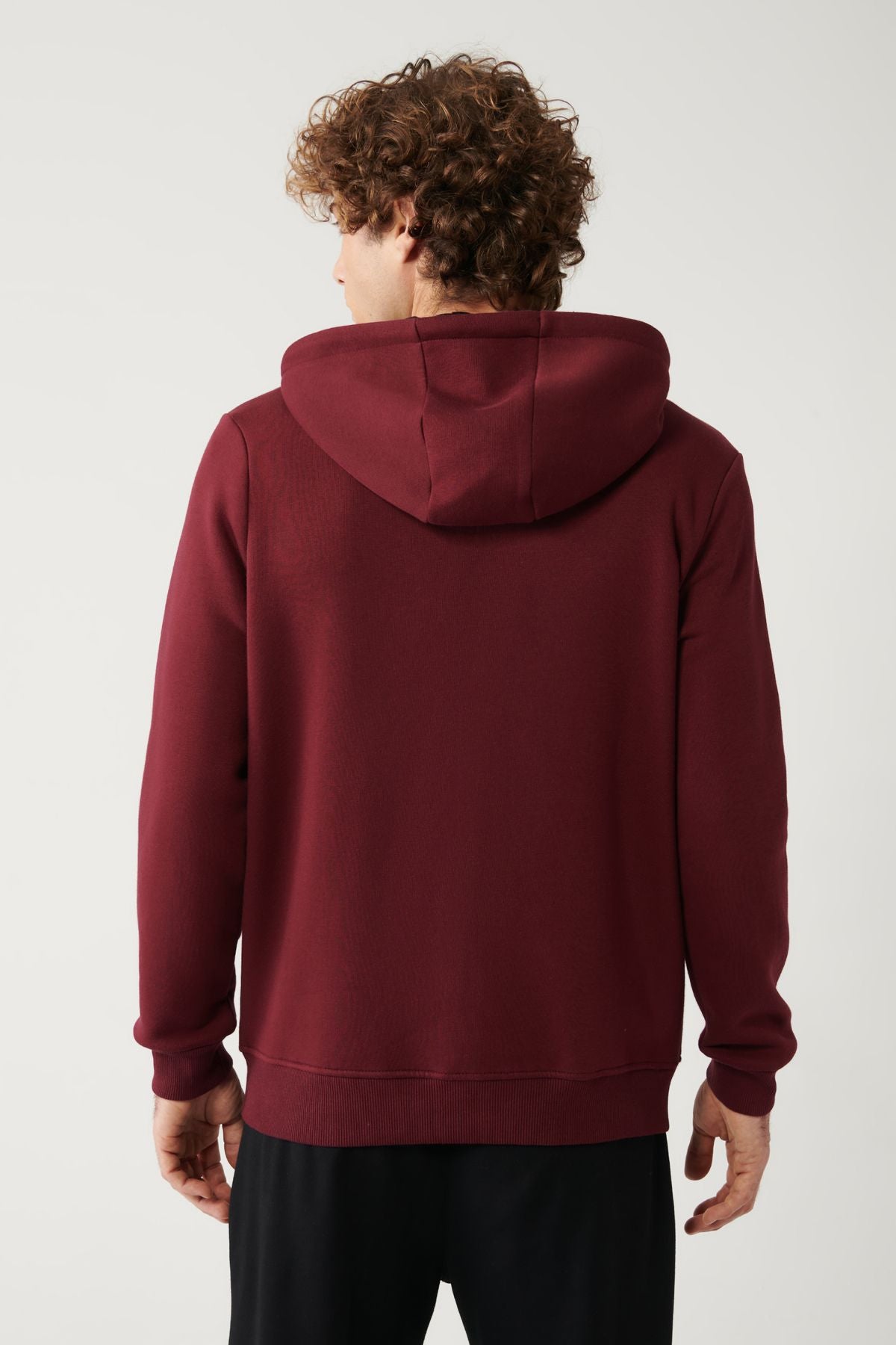 Men's Dark Bordeaux Hooded 3 -Triple Zippered Sweatshirt E001019