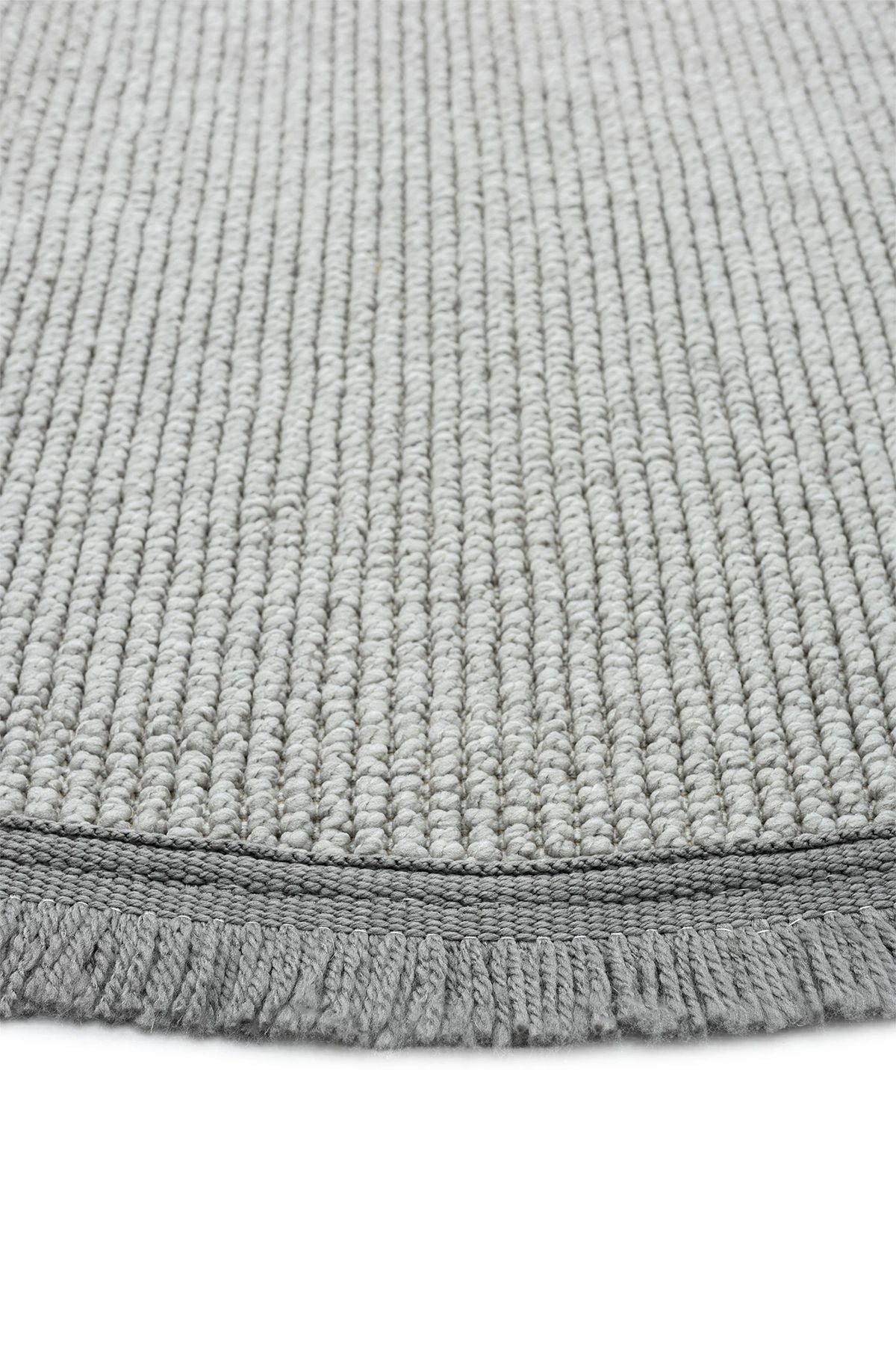 Gray Flat Round Modern Woven Carpet Gray Flat