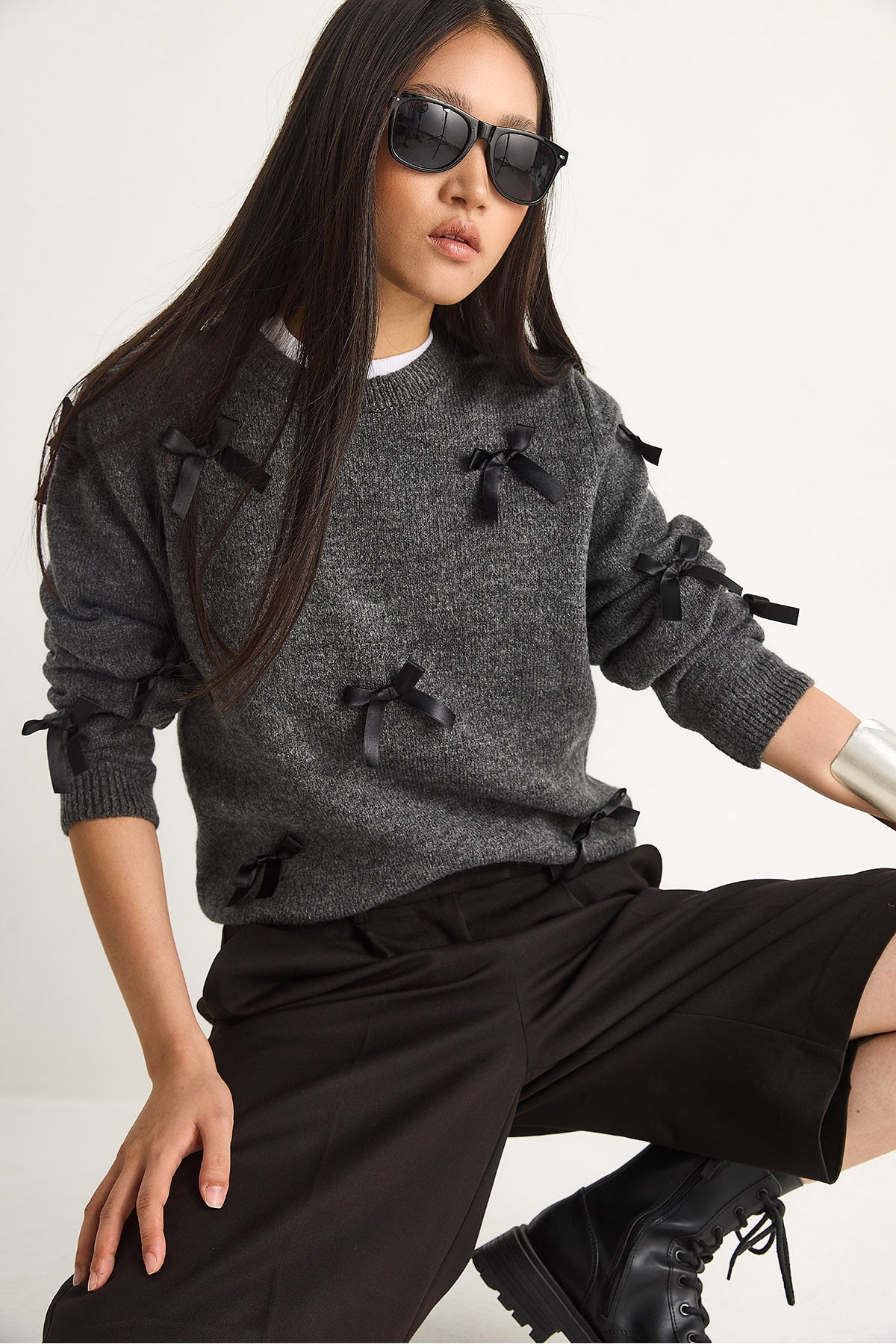 Women's Bow Regular Knitwear Sweater 20246871