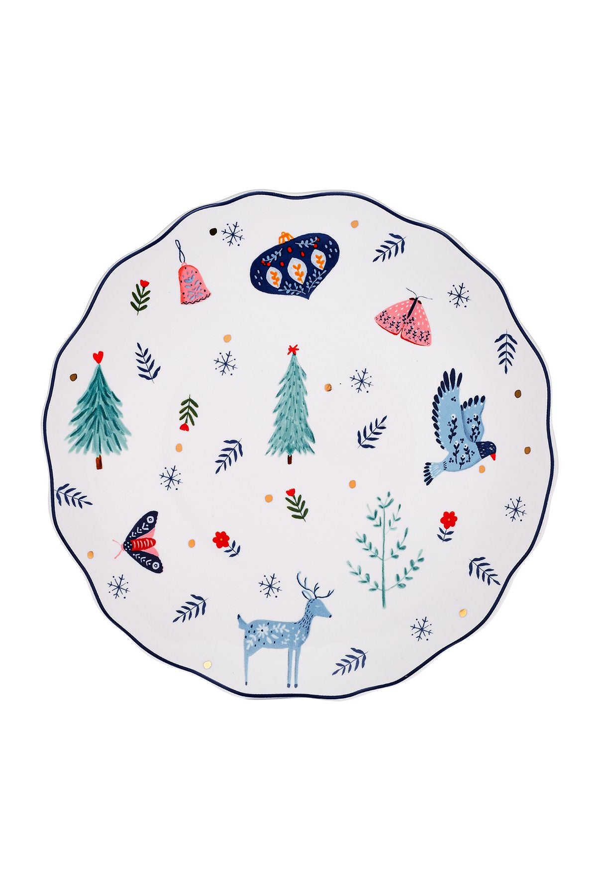 Infiancy New Year Christmas New Bone 2 Piece Plate 20.5 cm