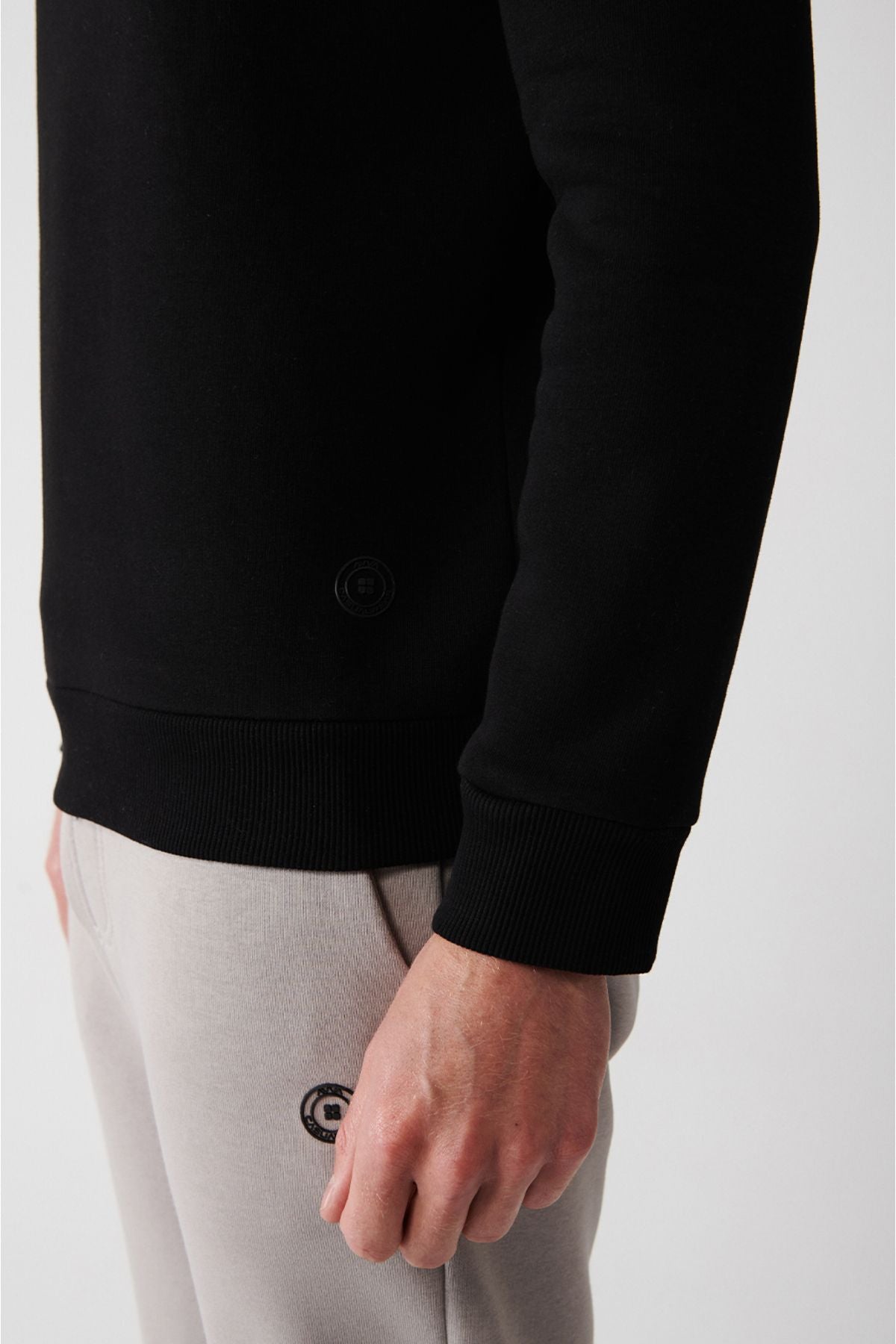 Men's black bike collar 3 -IP Cotton Sweatshirt E001017