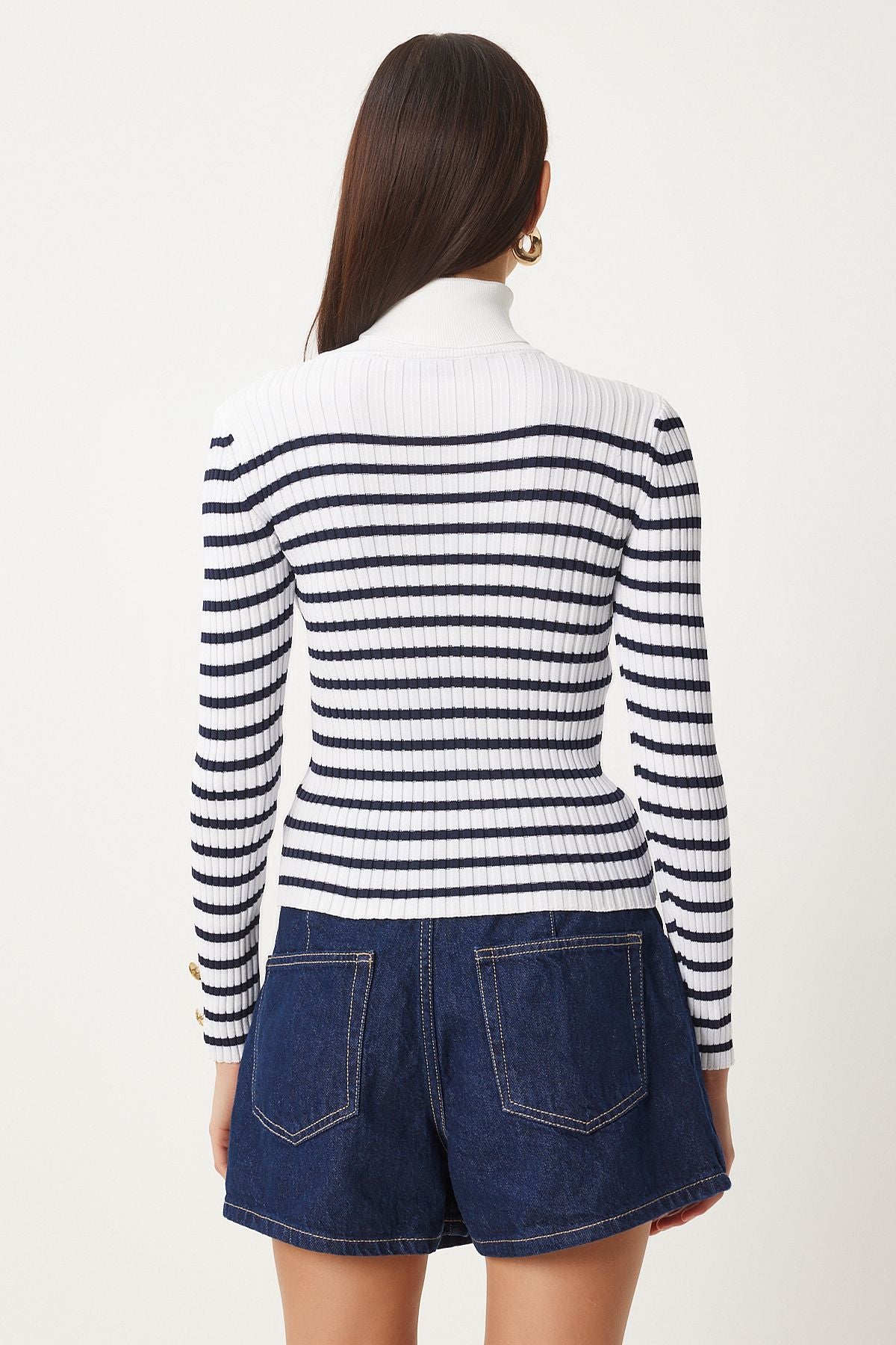 WOMEN ECRU NACTERY FISHER FISHER NEXT -striped seasonal knitwear sweater FN03358