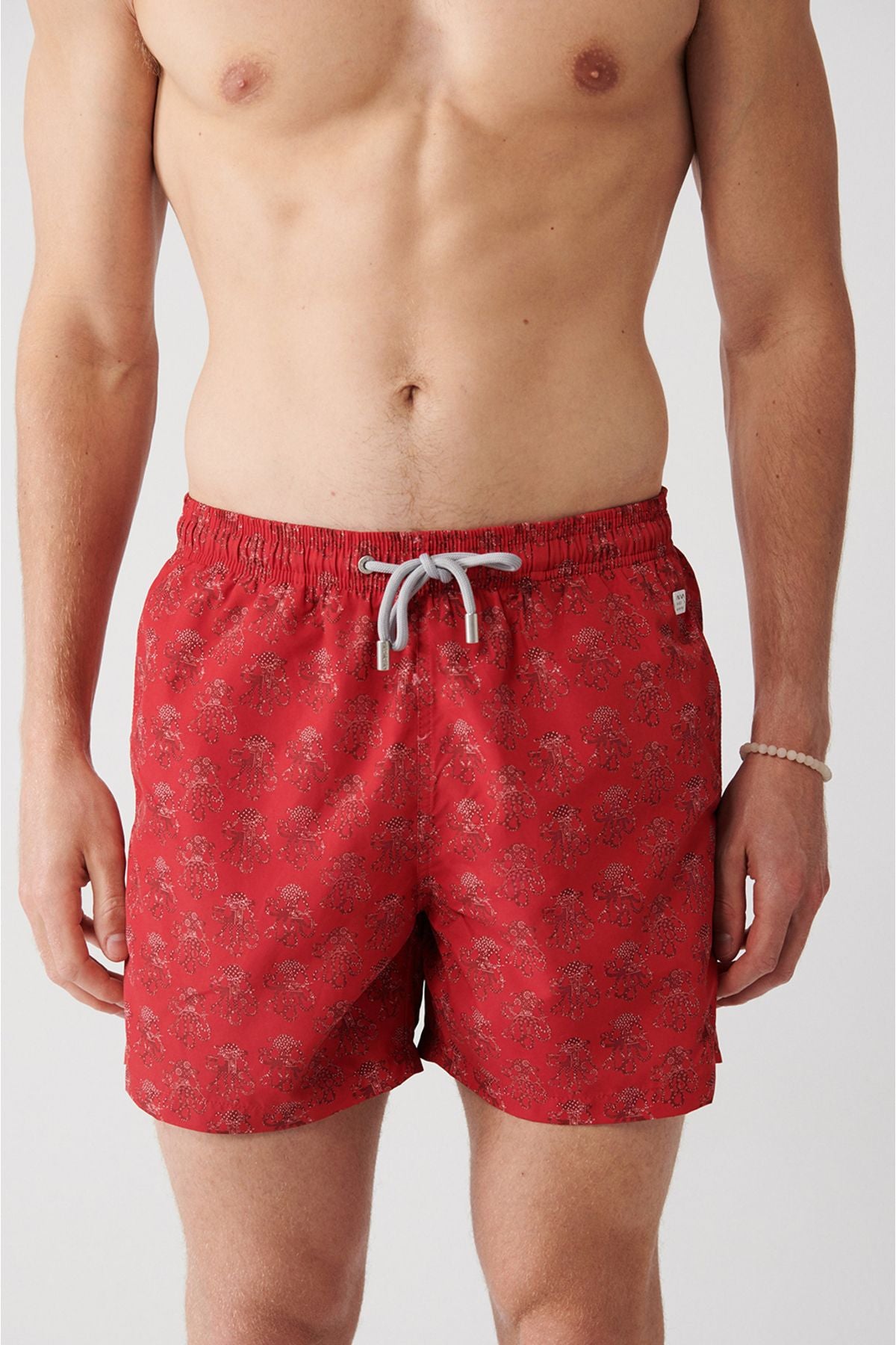 Red Fast Small Octopus Printed Standard Special Boxed Comfort Fit Mayo Sea Short