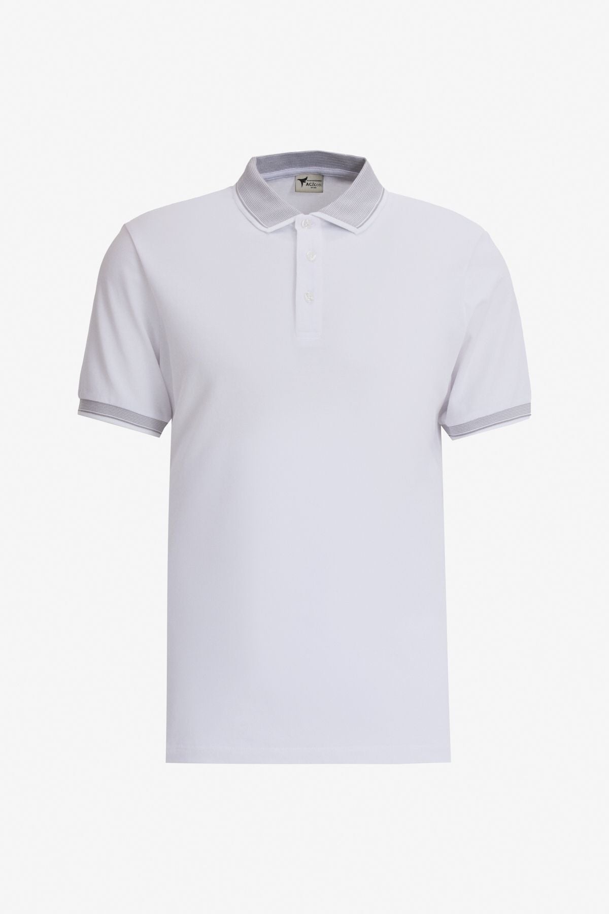Men's black-and-white-navy blue 3-point-free cotton slim fit curved polo collar t-shirt