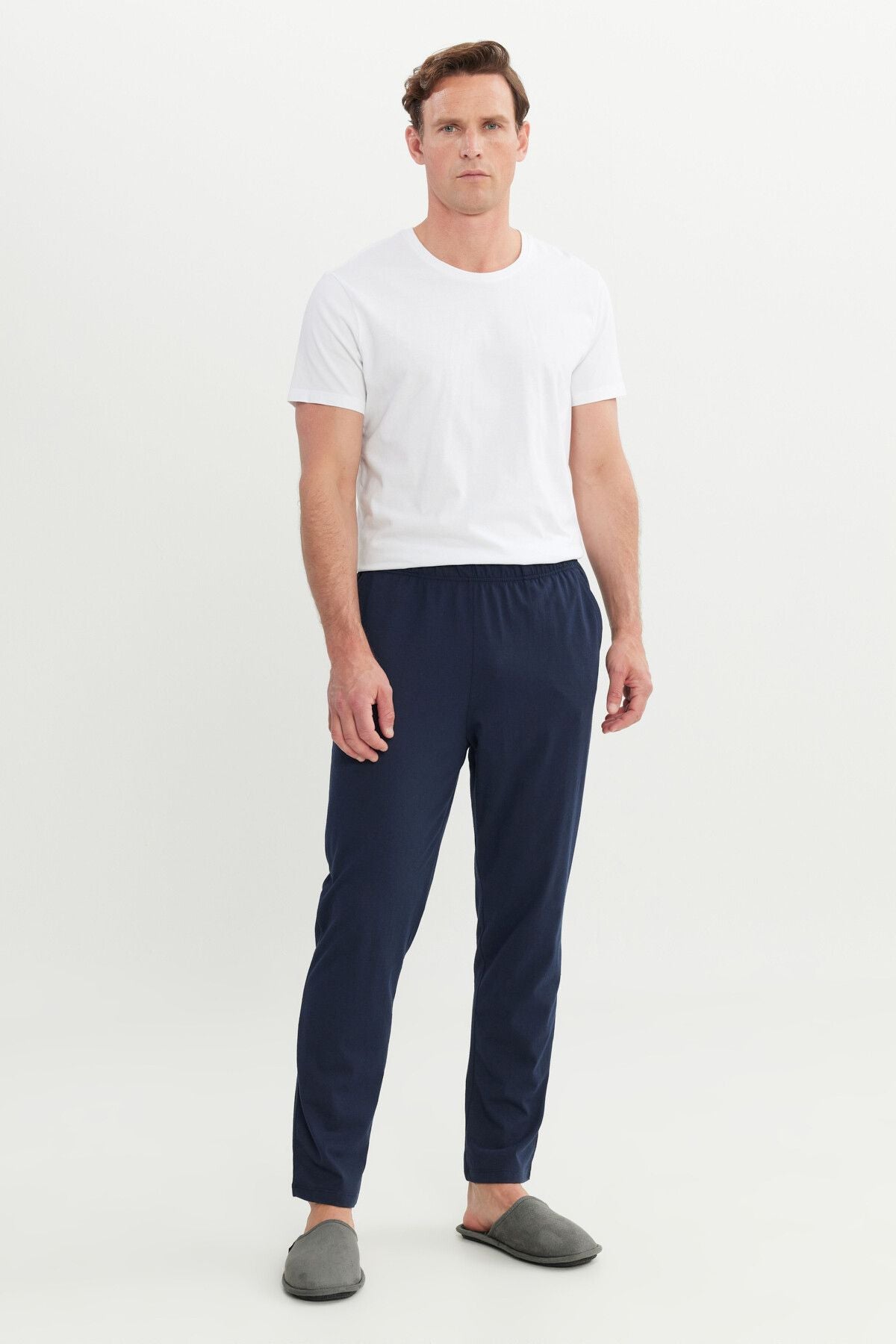 Men's Navy Blue Cotton Standard Fit Pajam